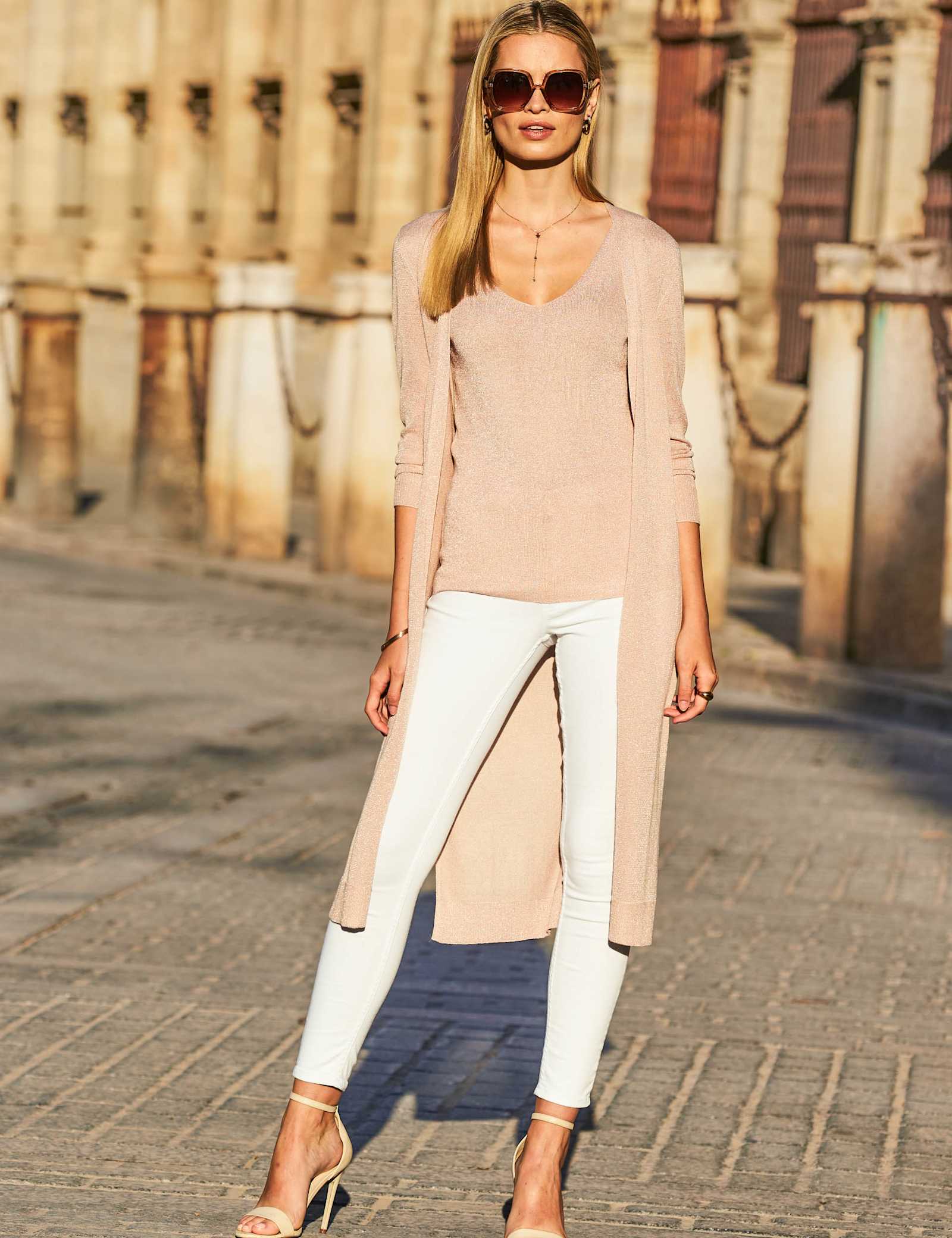 Sparkly V-Neck Knitted Vest - image 5