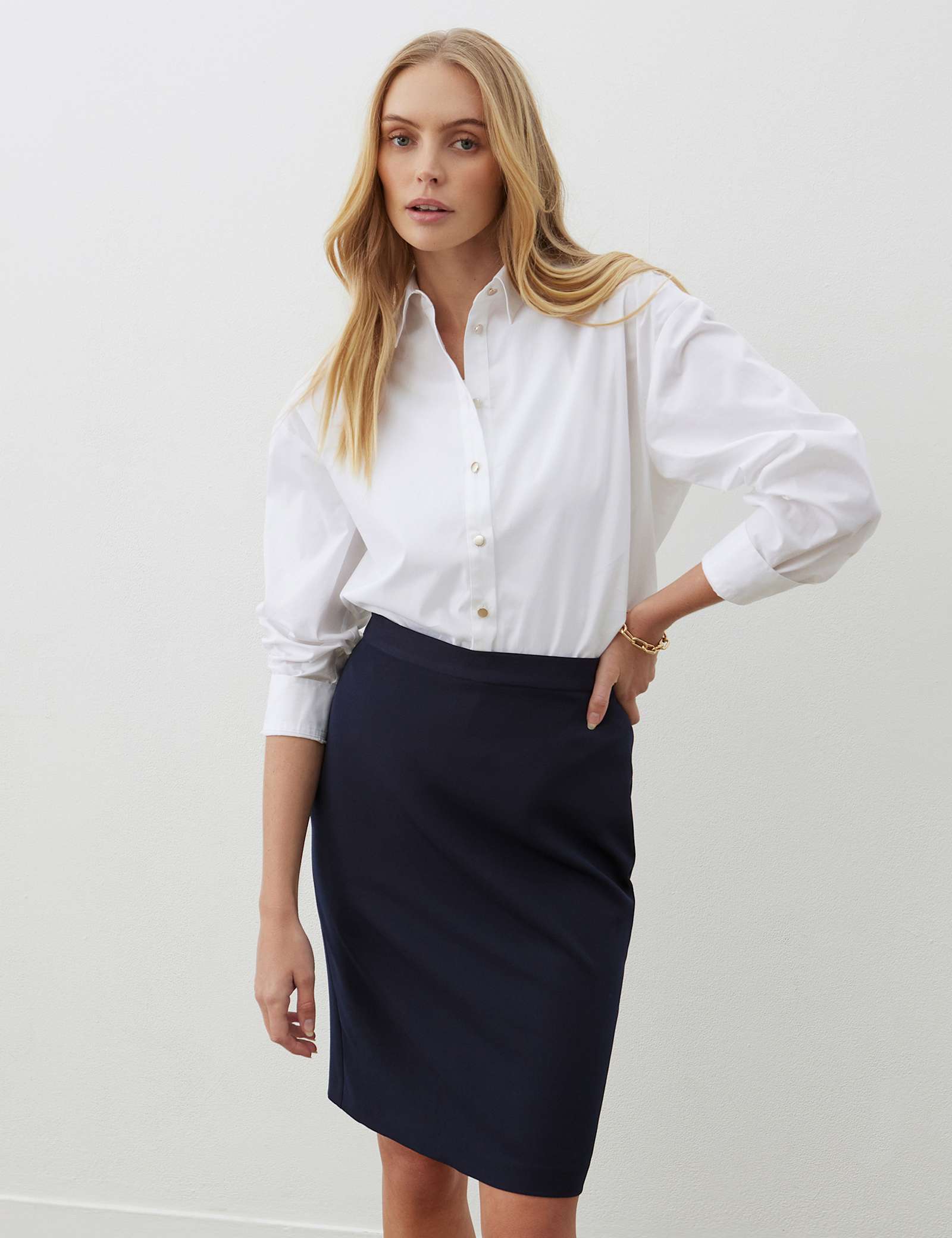Split Back Knee Length Pencil Skirt - image 1
