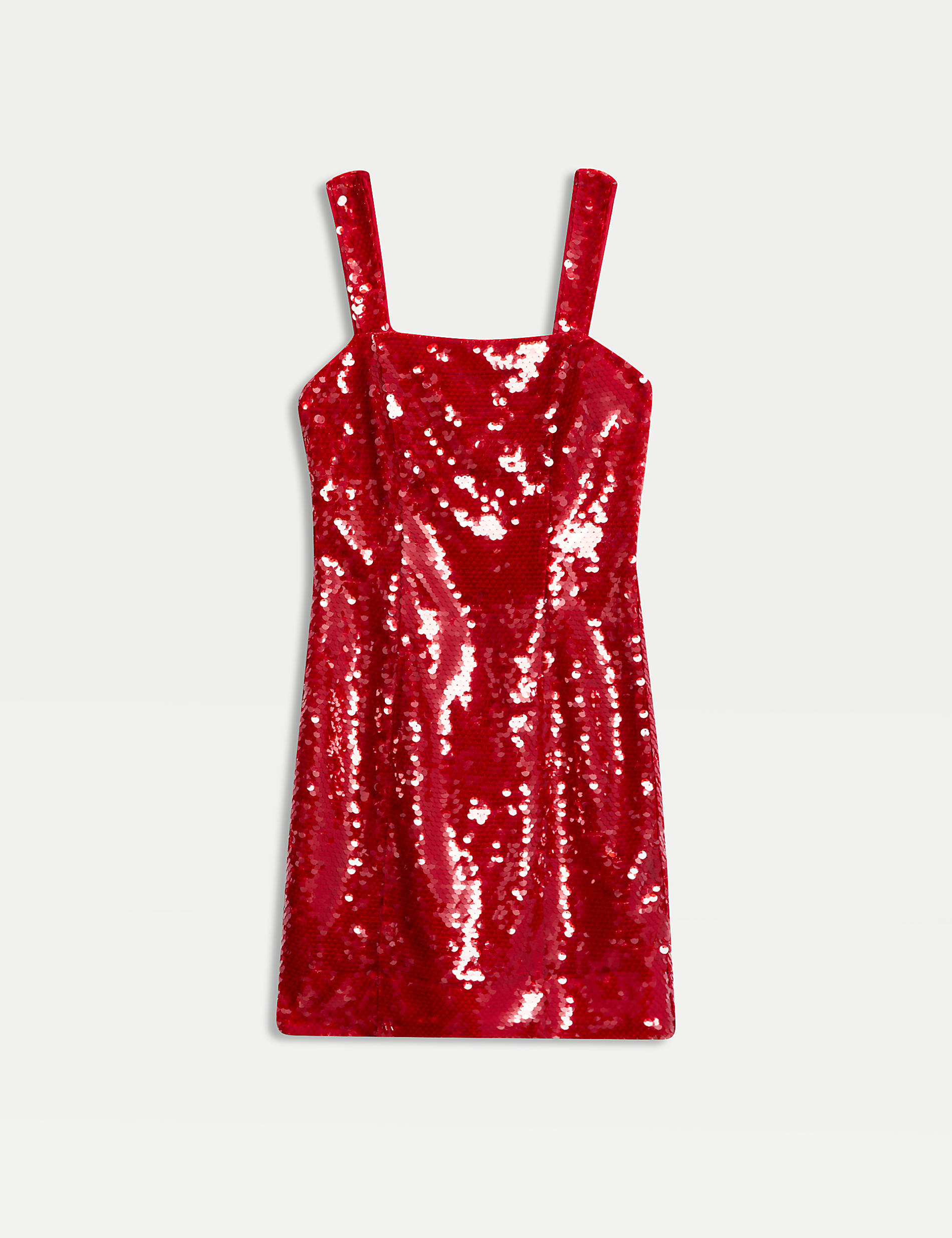 Sequin Square Neck Mini Shift Dress - CY