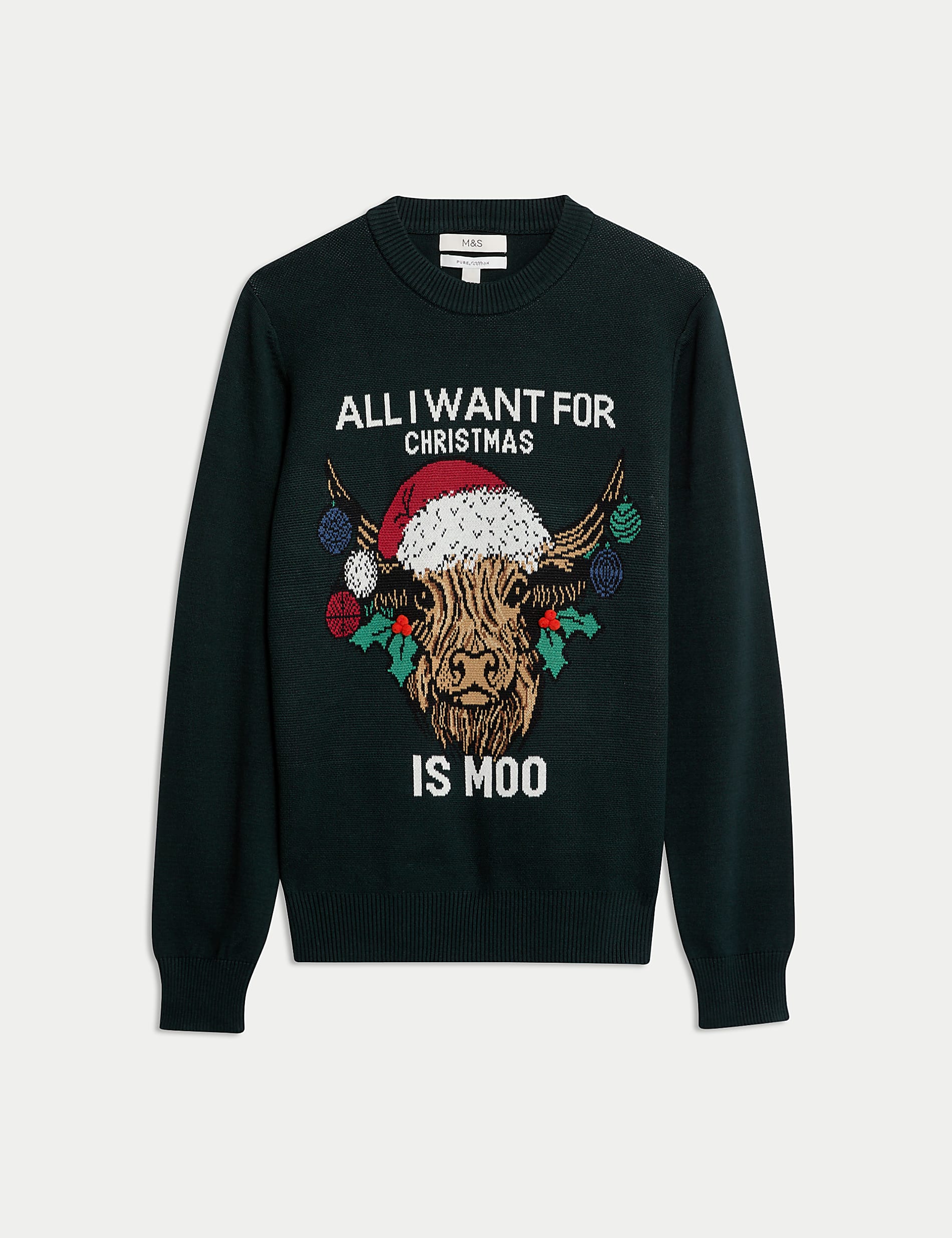 Pure Cotton Crew Neck Christmas Jumper - CY