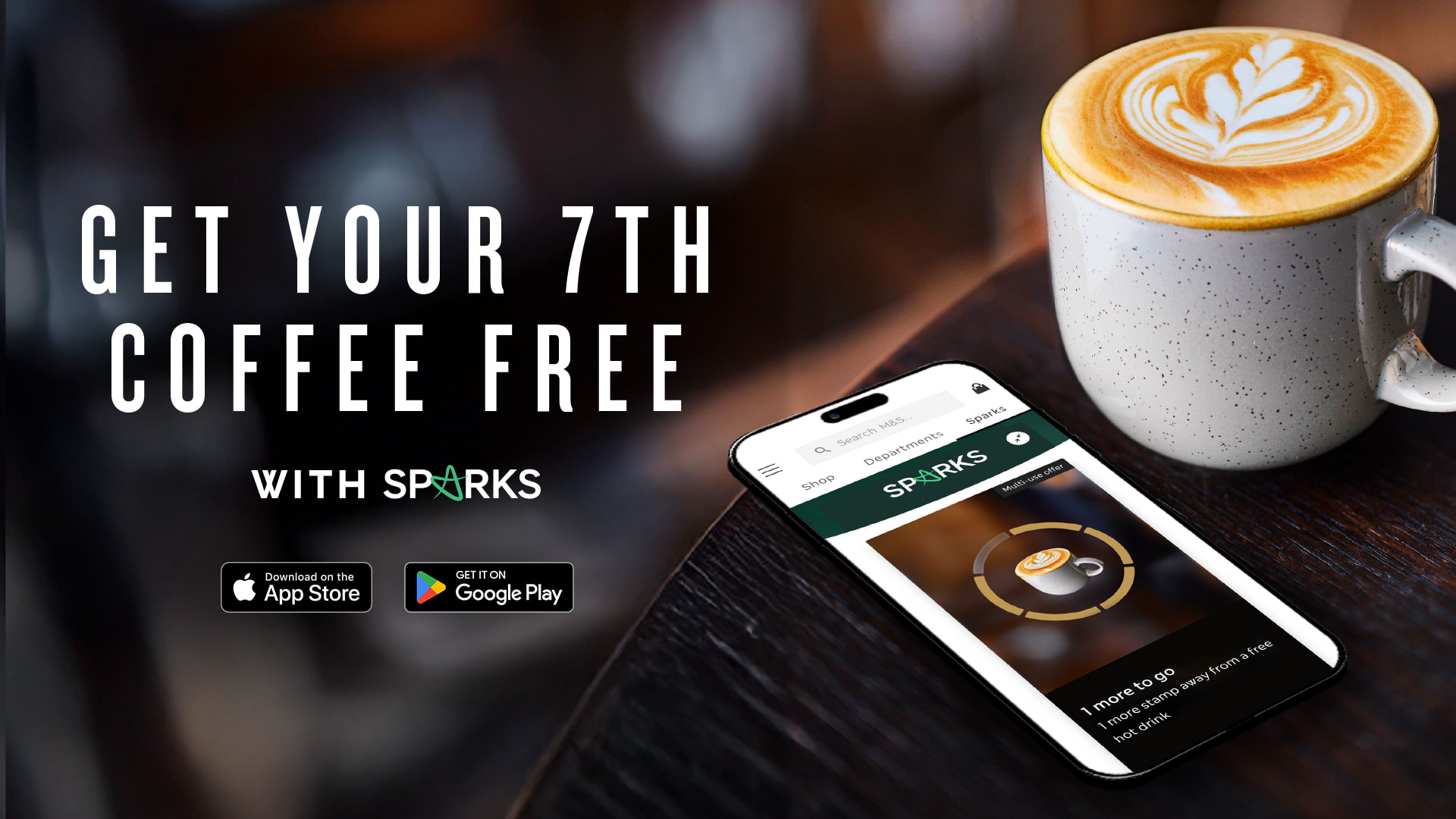 Get your 7th coffee free with sparks