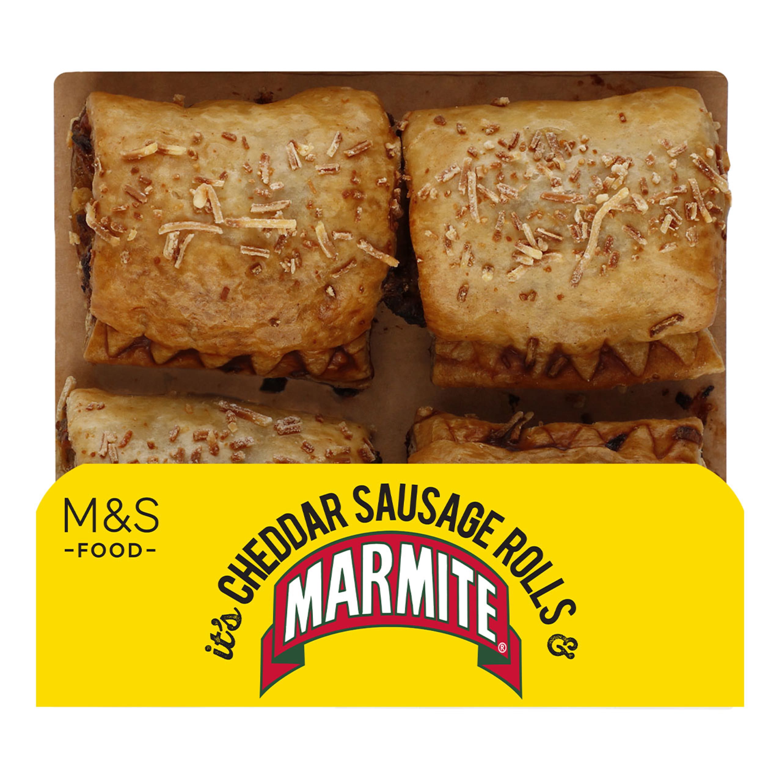 4 Mature Cheddar and Marmite Sausage Rolls 1 of 2