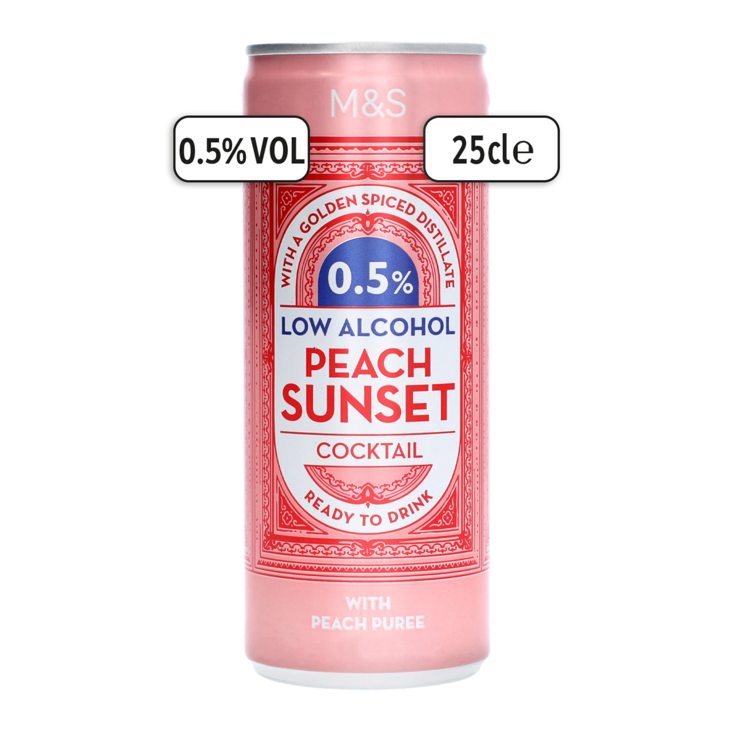 0.5% Low Alcohol Peach Sunset Cocktail 1 of 2