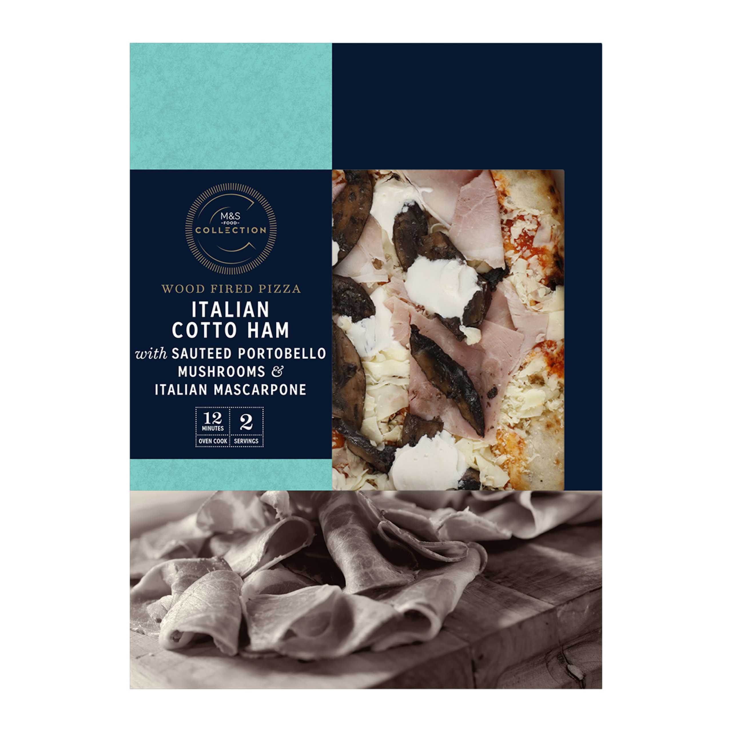 Collection Italian Cotto Ham with Sauteed Portobello Mushrooms and Italian Mascarpone Pizza 1 of 1