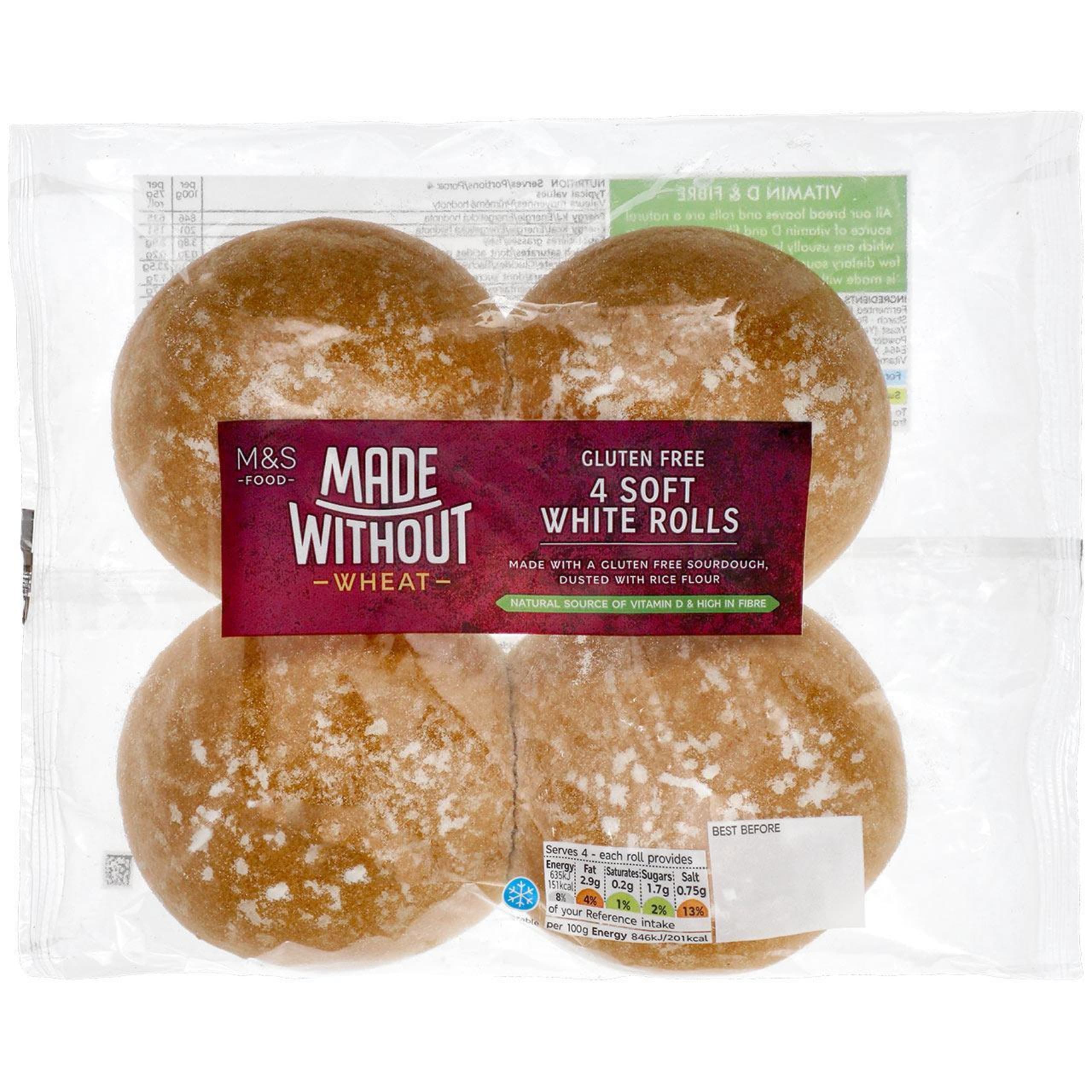 Made Without Wheat Soft White Rolls (4 Pack) 1 of 1