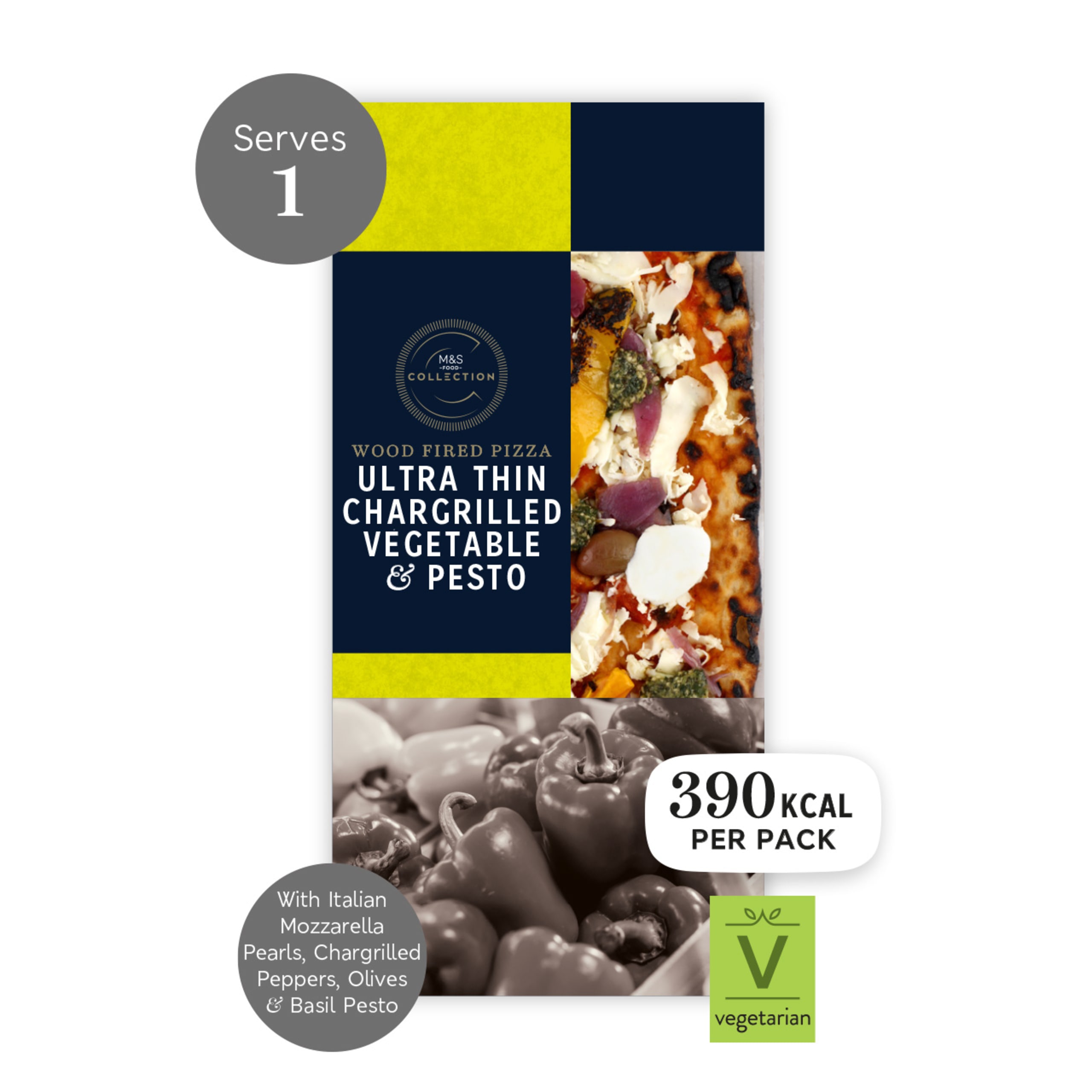 Collection Ultra Thin Chargrilled Vegetable and Pesto Pizza 1 of 1