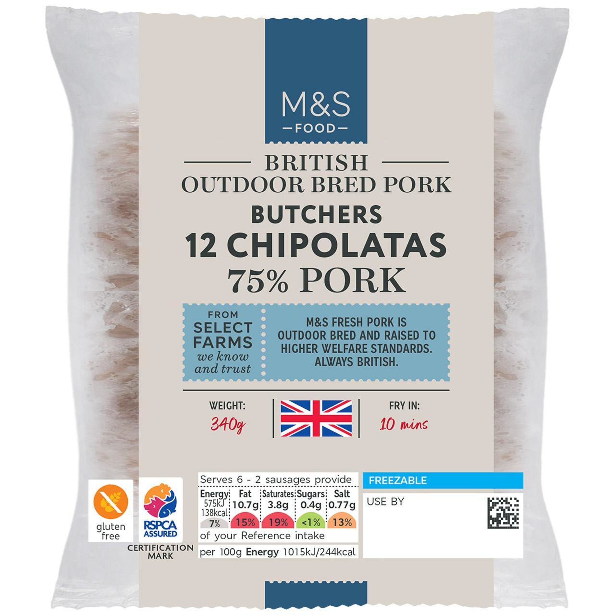 British Outdoor Bred Pork Butchers Chipolatas 1 of 1