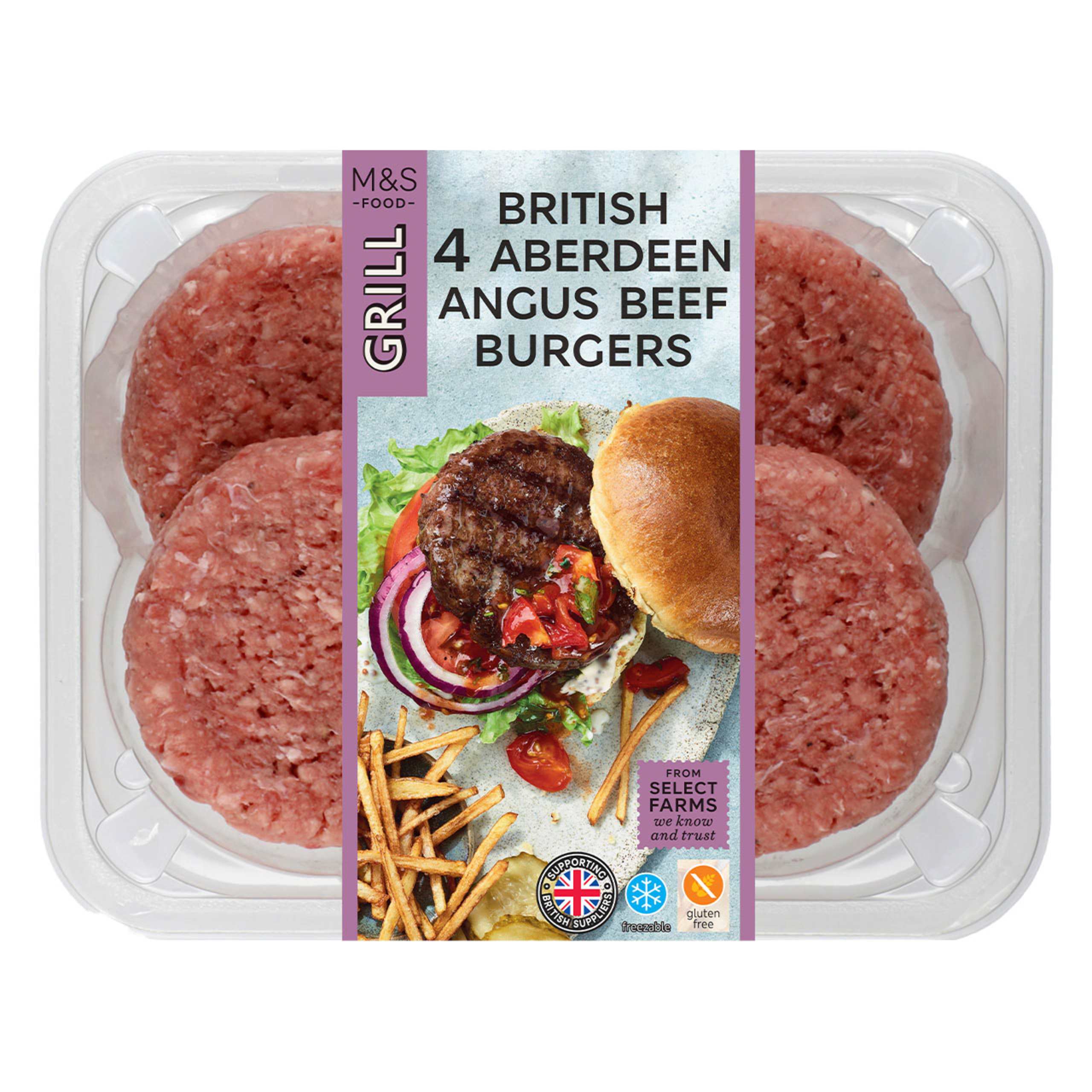 4 Aberdeen Angus Beef Burgers 1 of 1