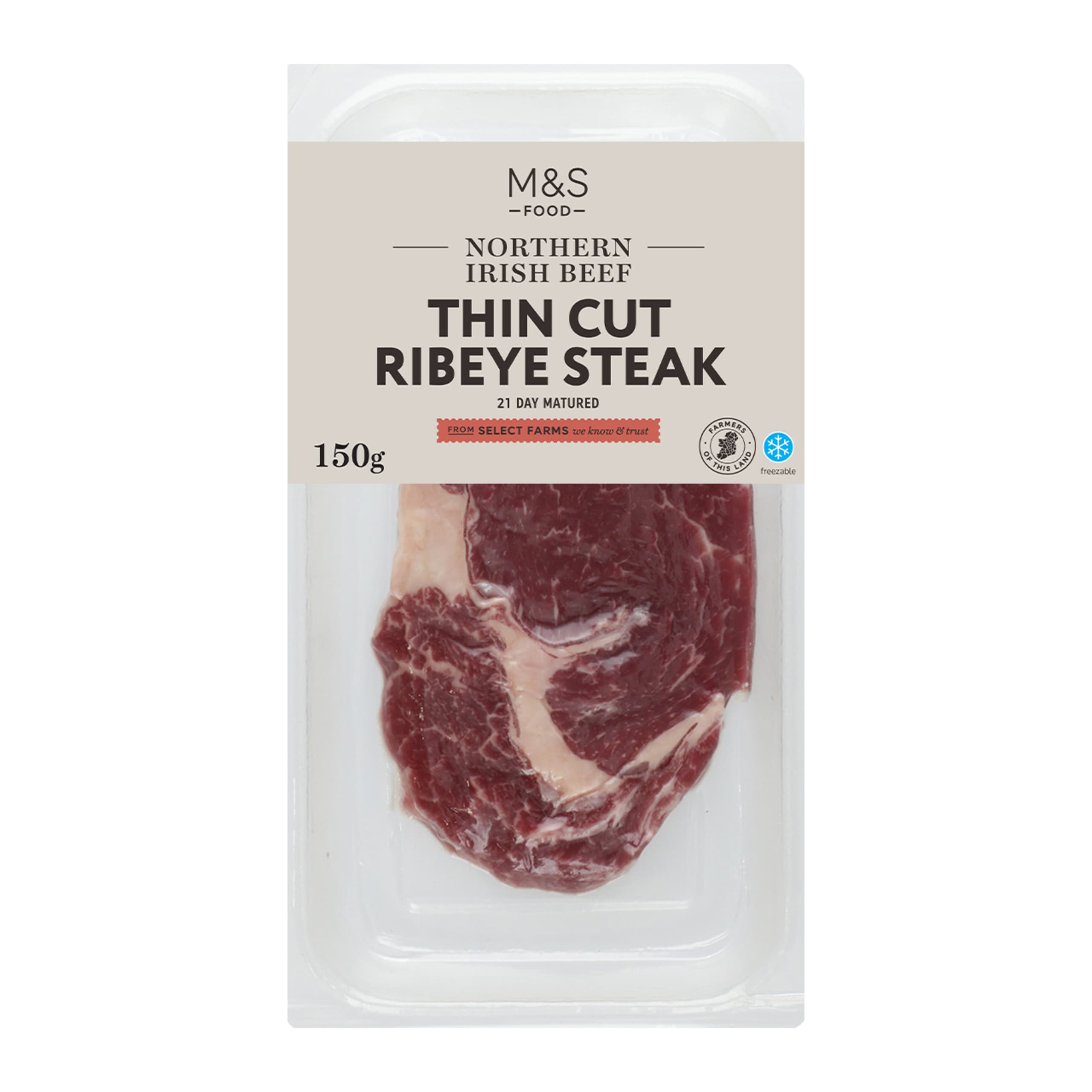 Northern Irish Beef Thin Cut Ribeye Steak 1 of 1