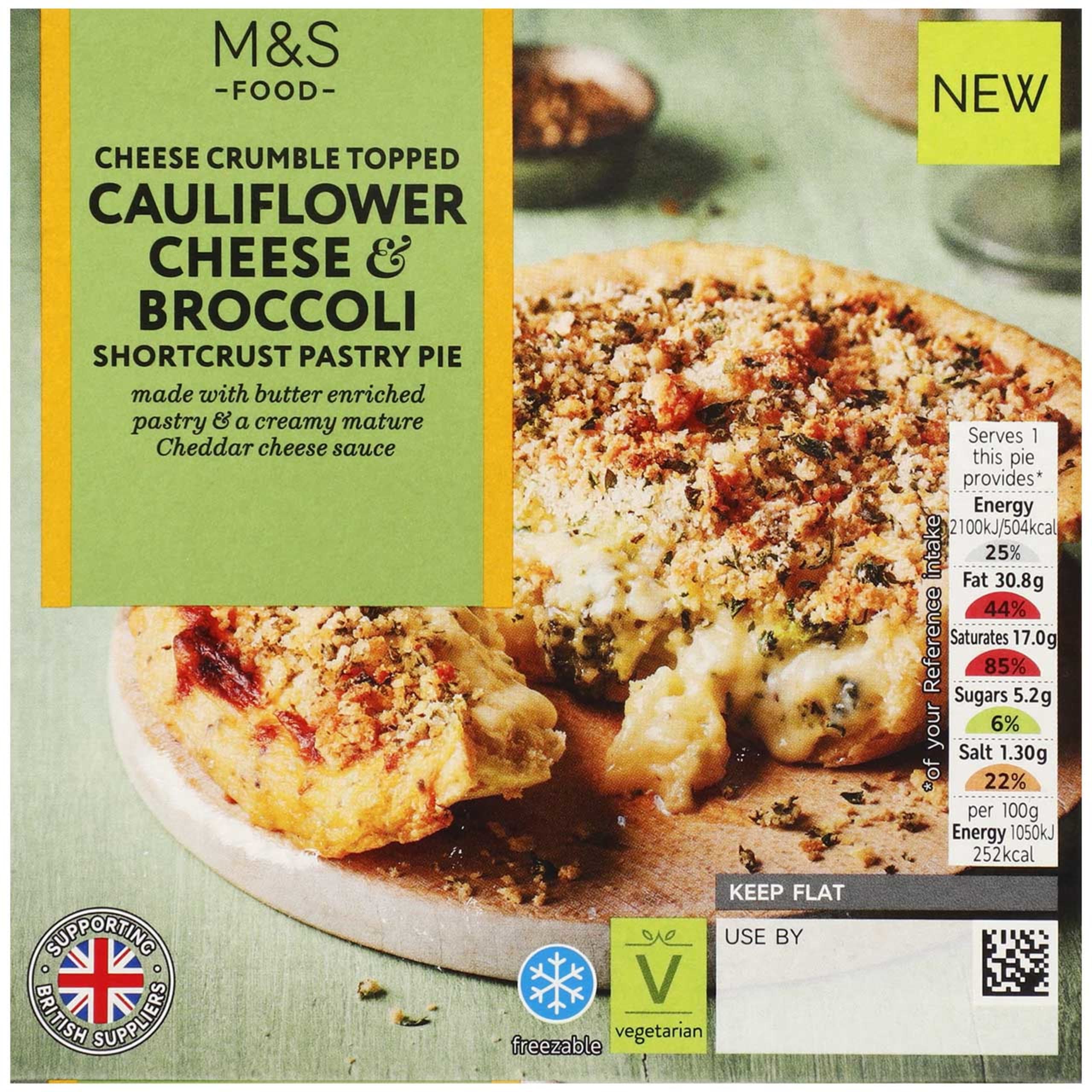 Cheese Crumble Topped Cauliflower Cheese and Broccoli Pie 1 of 1