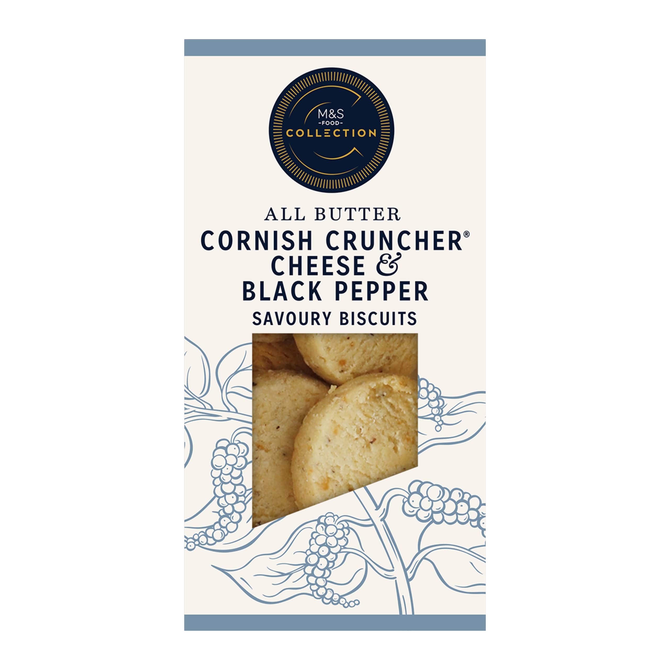 Collection All Butter Cornish Cruncher Cheese and Black Pepper Savoury Biscuits 1 of 2