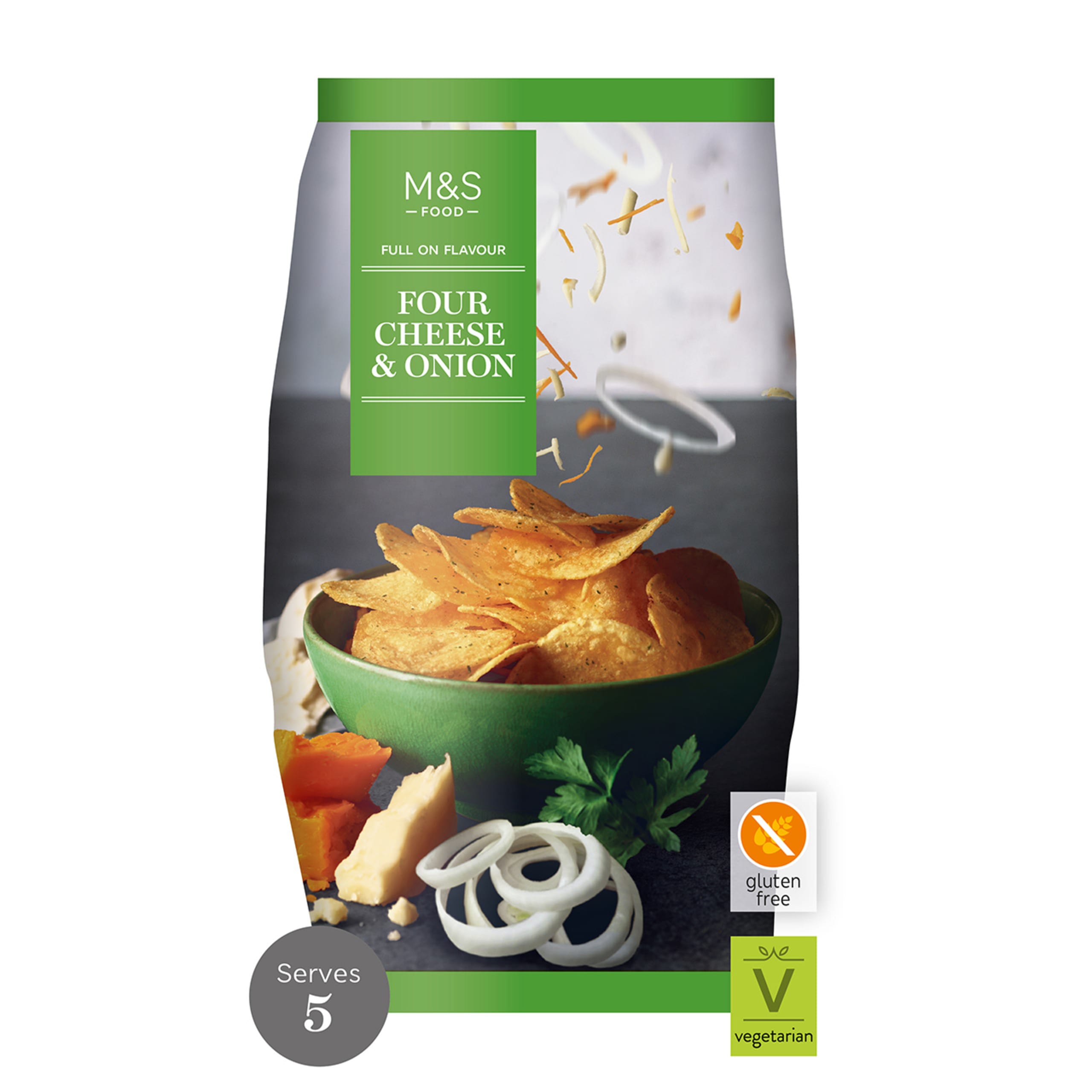 Four Cheese And Onion Crisps M&S