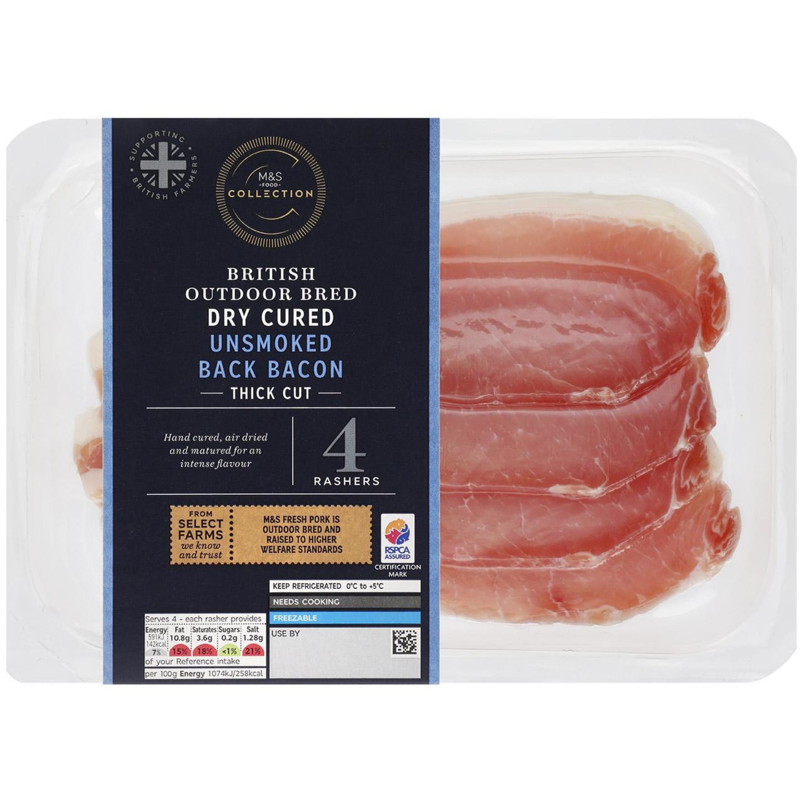 British Thick Cut Unsmoked Back Bacon 1 of 1