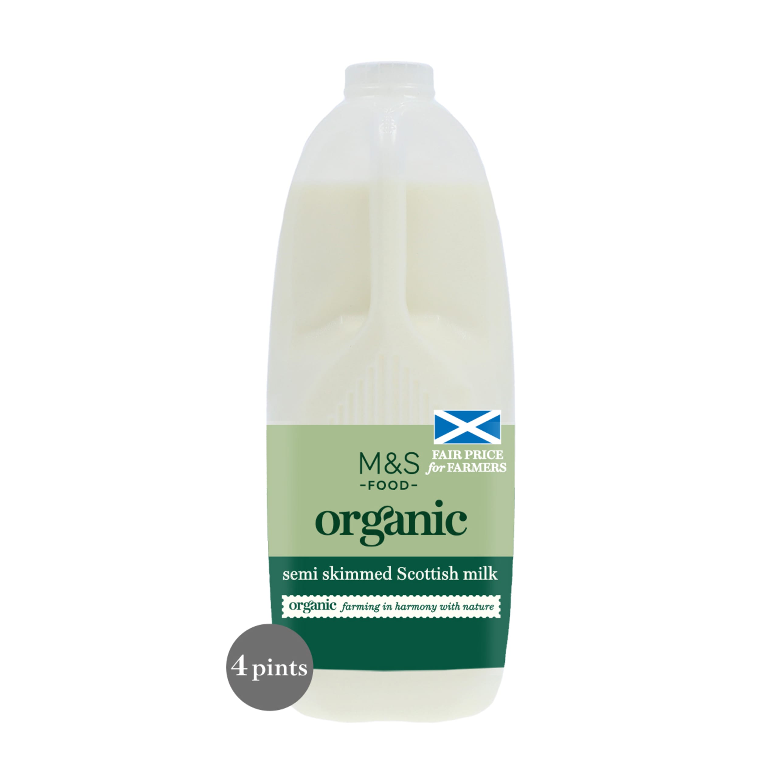 Organic Scottish Semi Skimmed Milk 1 of 2