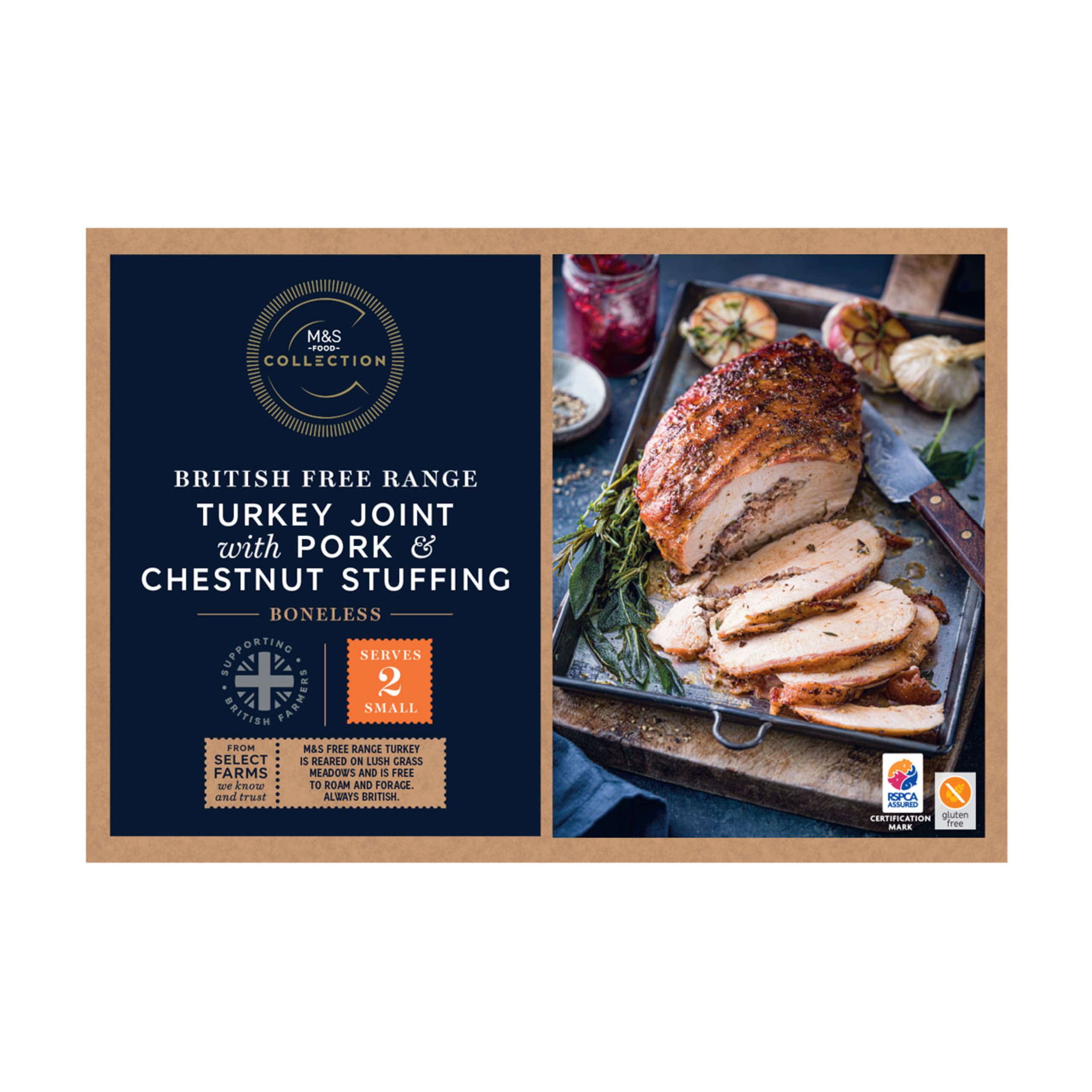 British Free Range Turkey Joint with Pork and Chestnut Stuffing M S