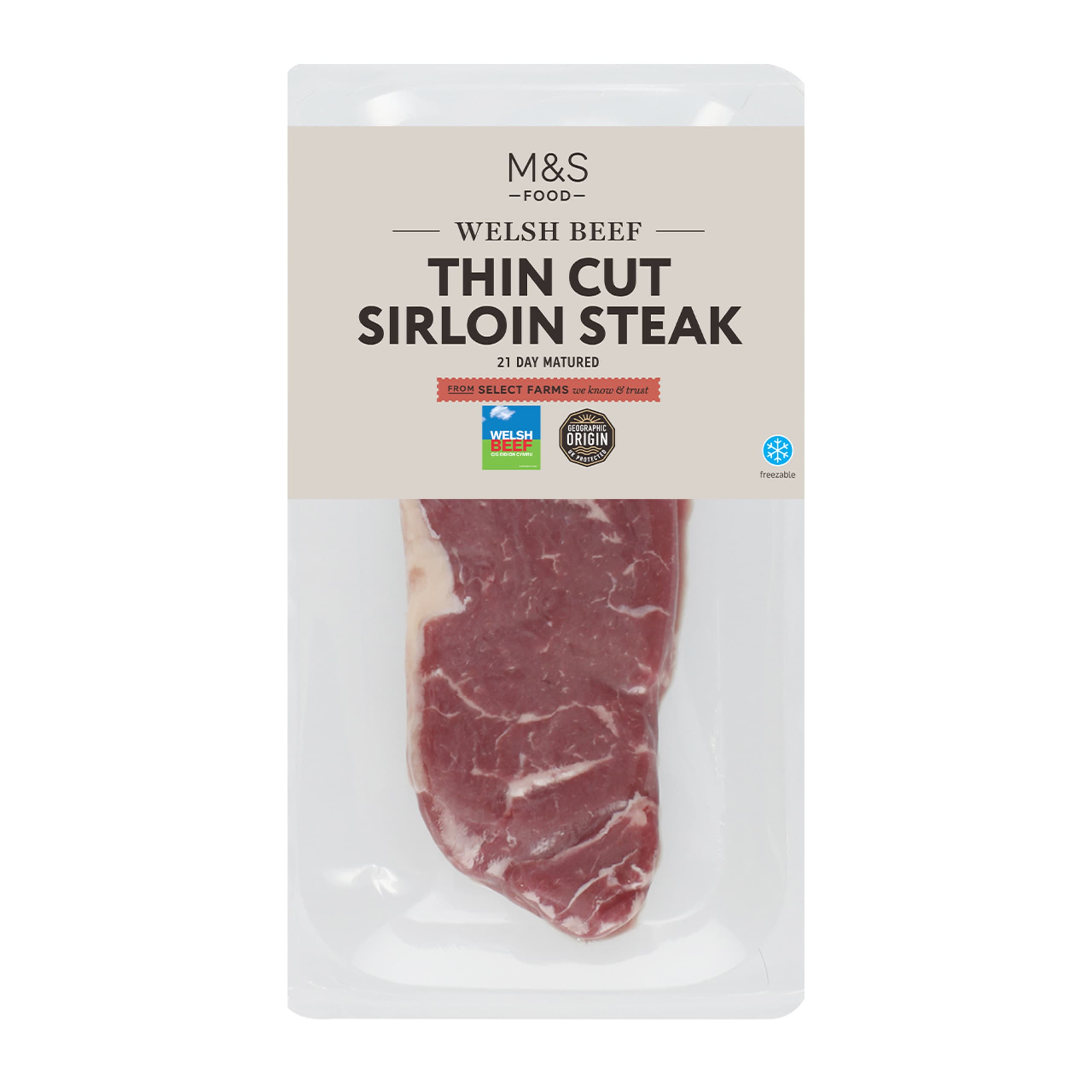 Welsh Beef Thin Cut Sirloin Steak 1 of 1