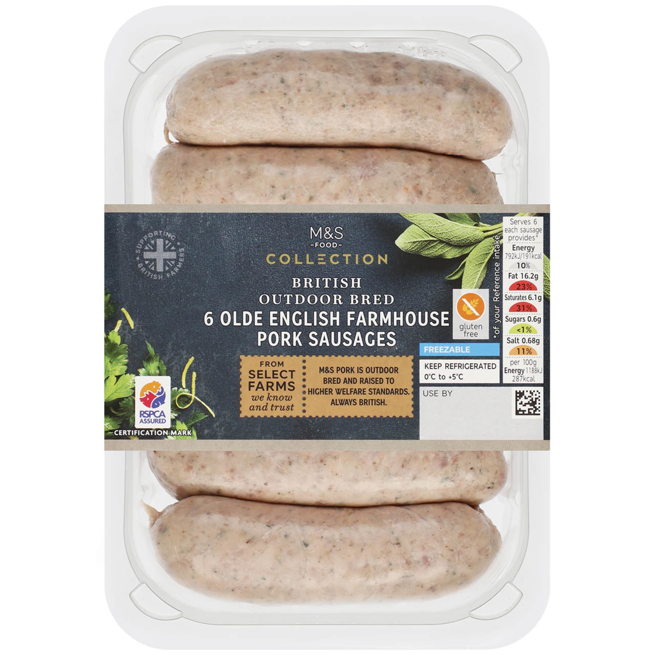 Collection British Outdoor Bred Olde English Farmhouse Pork Sausages 1 of 2