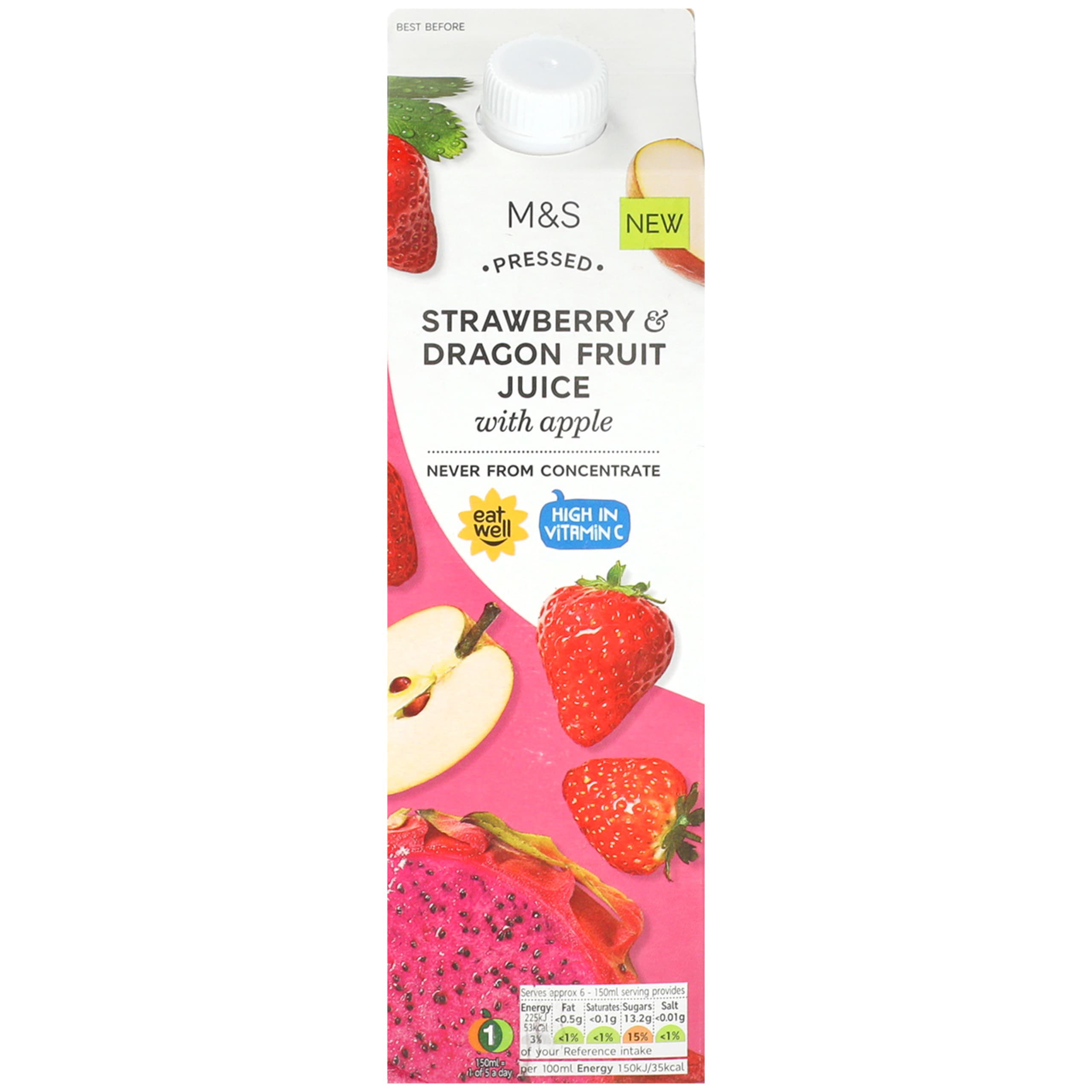 Pressed Strawberry and Dragon Fruit Juice with Apple 1 of 2