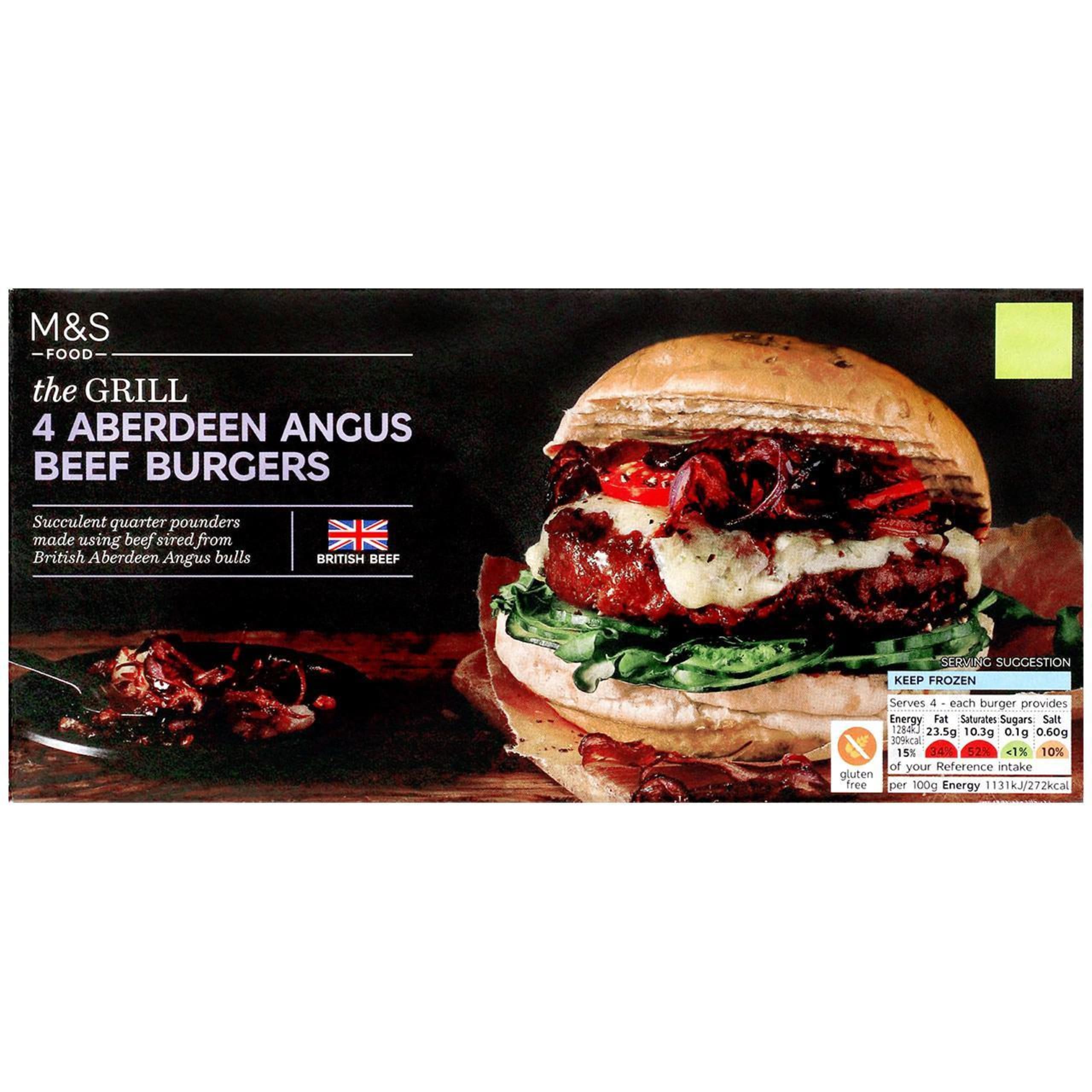 4 Aberdeen Angus Beef Burgers 1 of 1