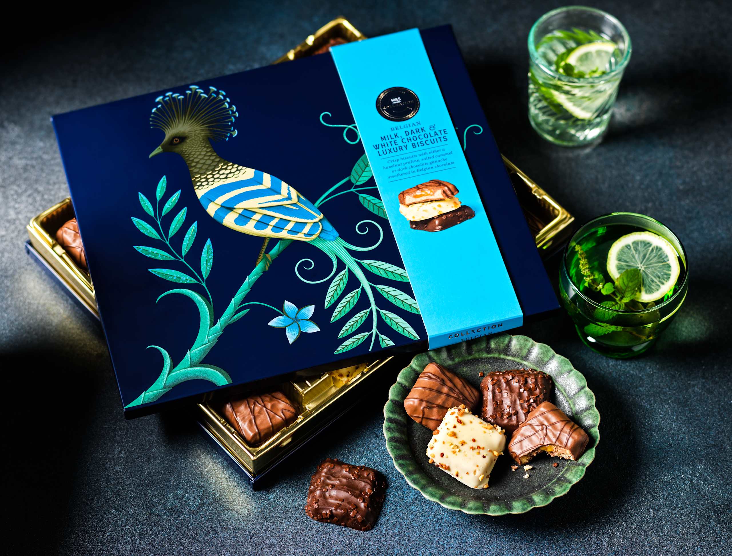 Belgian Milk, Dark & White Chocolate Luxury Biscuits 2 of 2