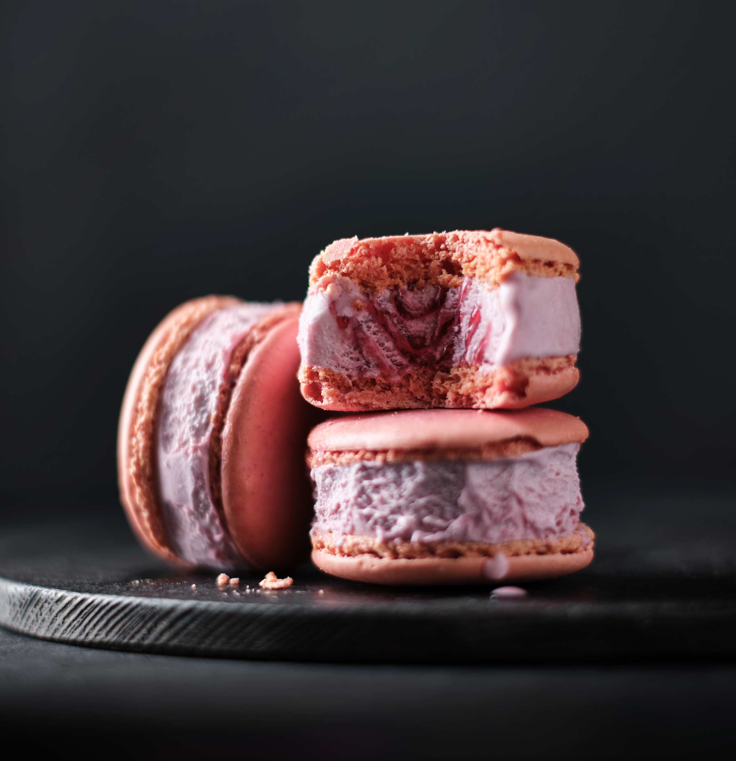 4 Raspberry Macaron Ice Cream Sandwiches 3 of 3