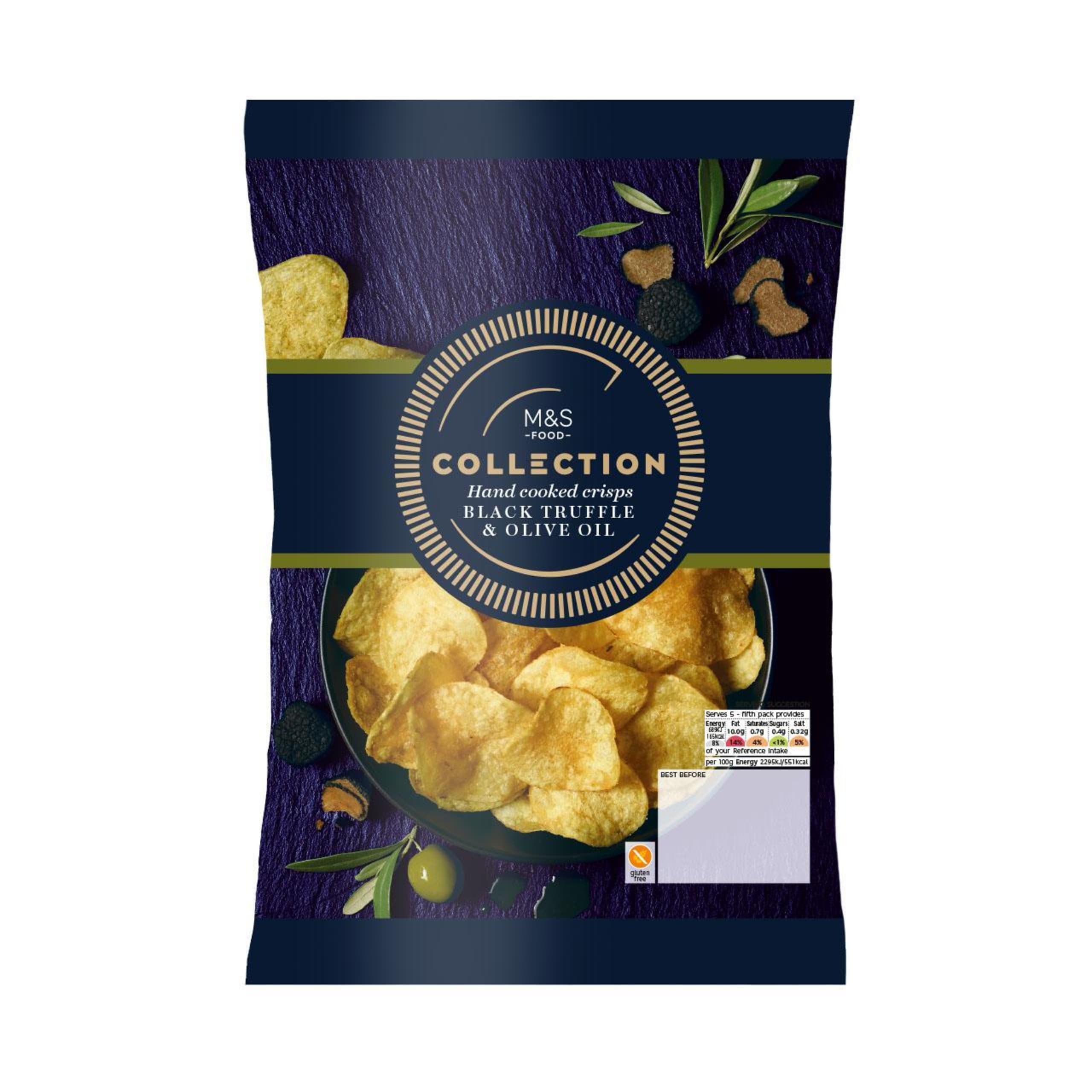 Hand Cooked Crisps Black Truffle & Olive Oil 1 of 3