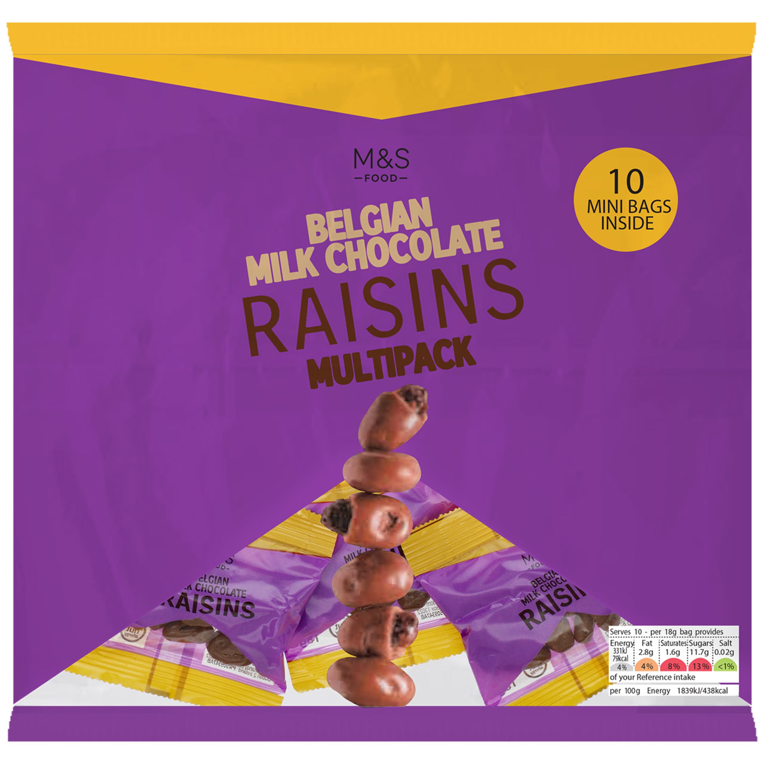Belgian Milk Chocolate Raisins Multipack 1 of 1