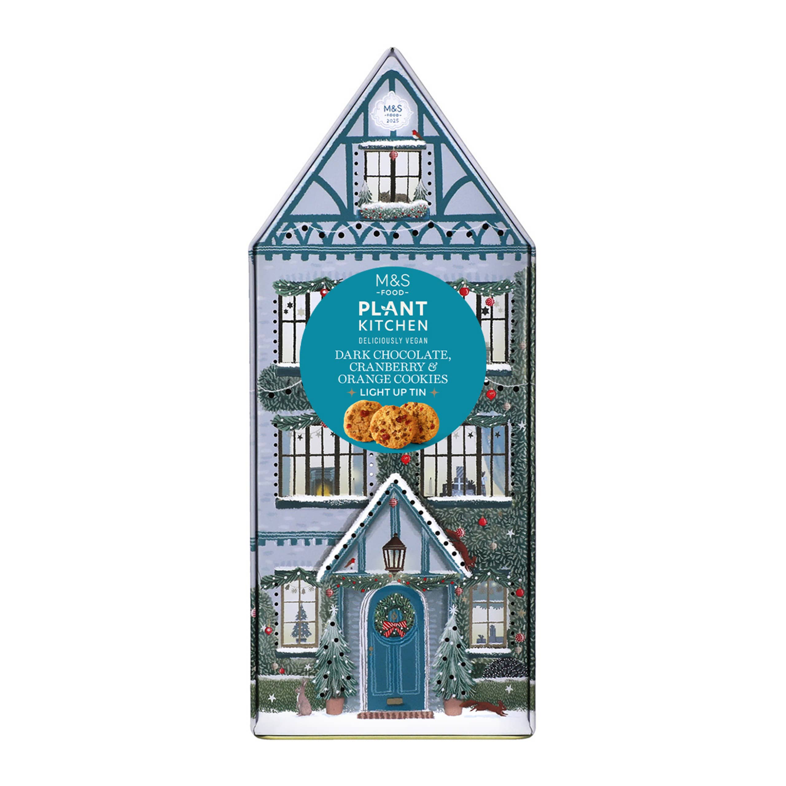 Plant Kitchen Dark Chocolate, Cranberry and Orange Cookies Light-Up Tin 1 of 1