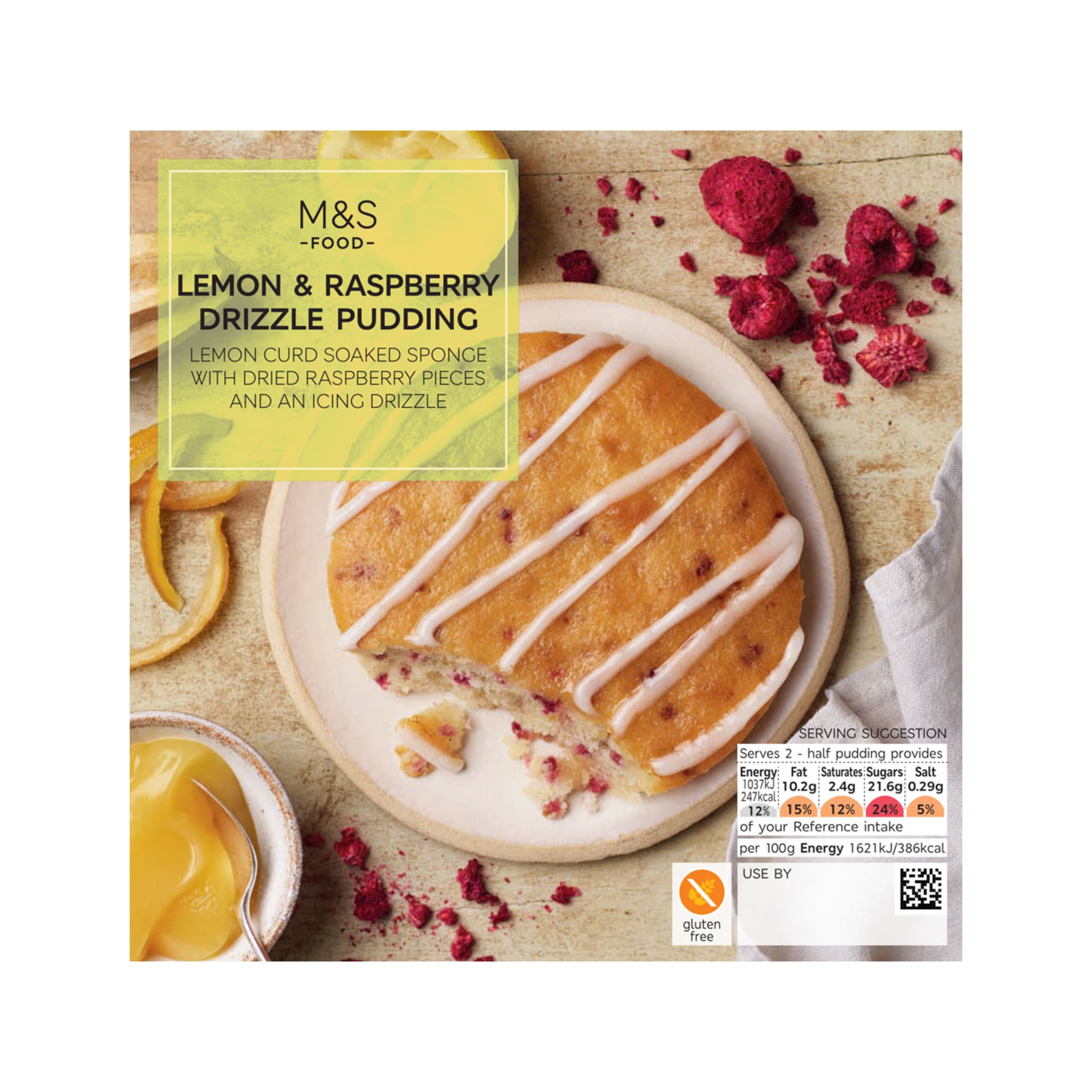 Lemon and Raspberry Drizzle Pudding 1 of 1