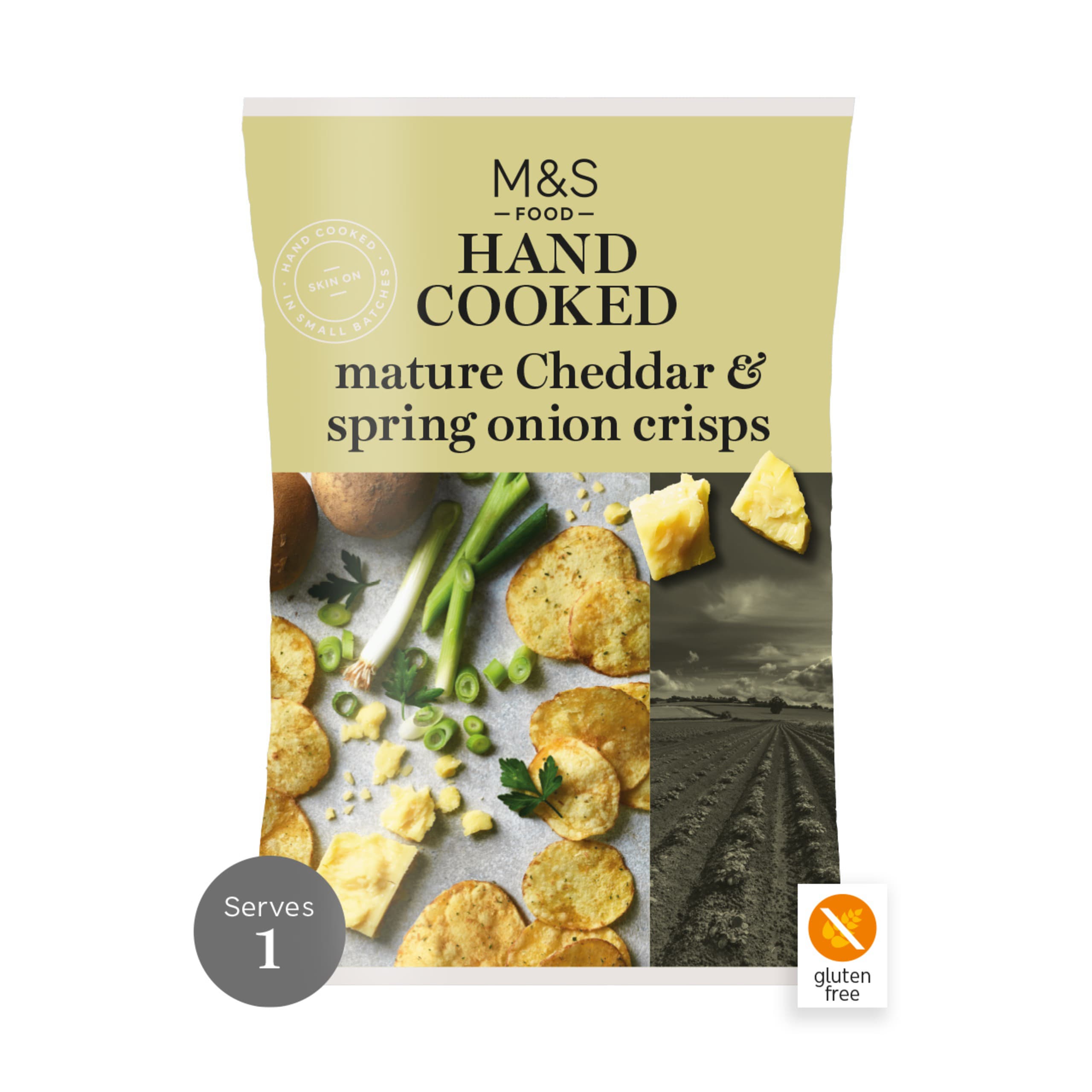 Hand-Cooked Mature Cheddar & Spring Onion Crisps 1 of 1