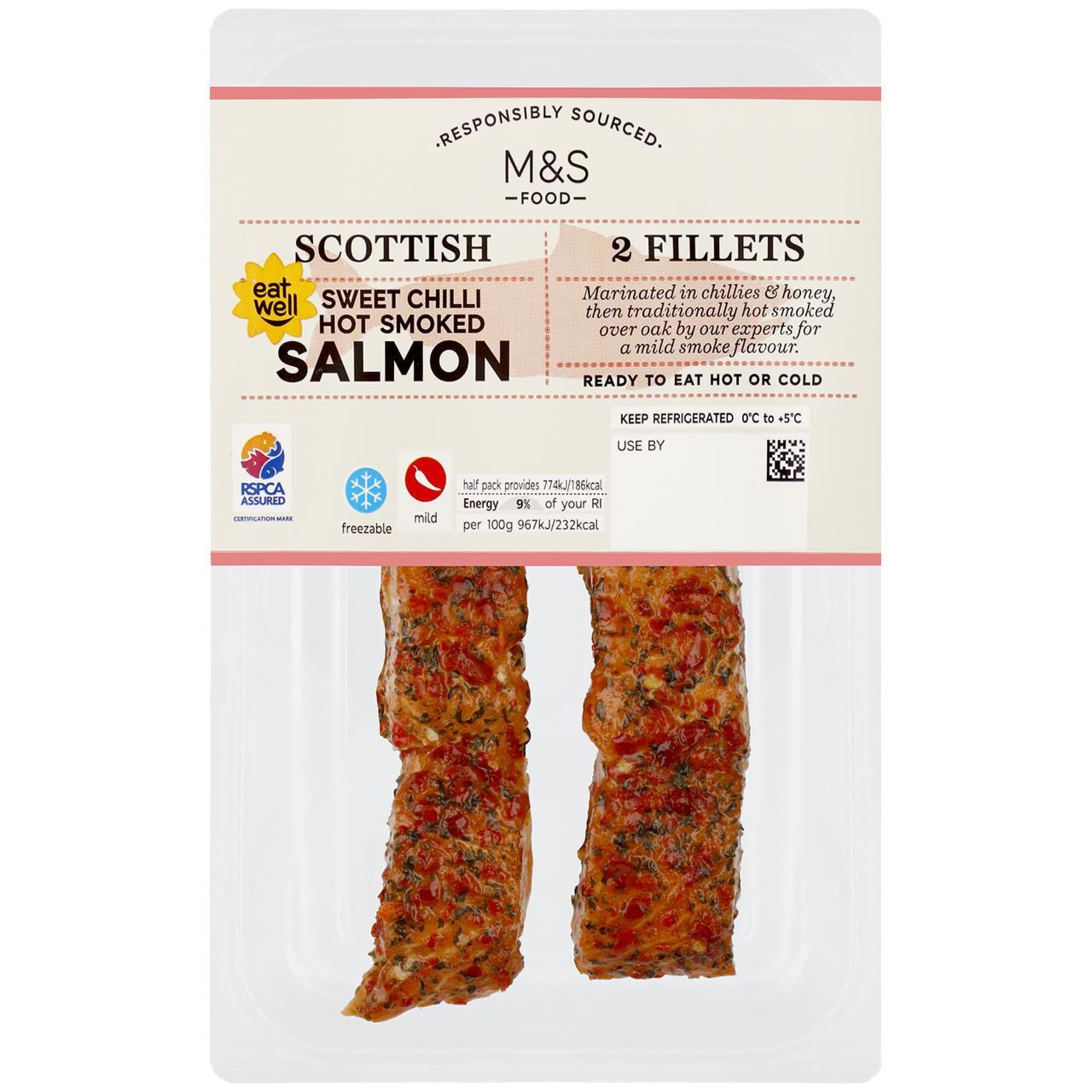 Scottish Sweet Chilli Hot Smoked Salmon Fillets 1 of 1
