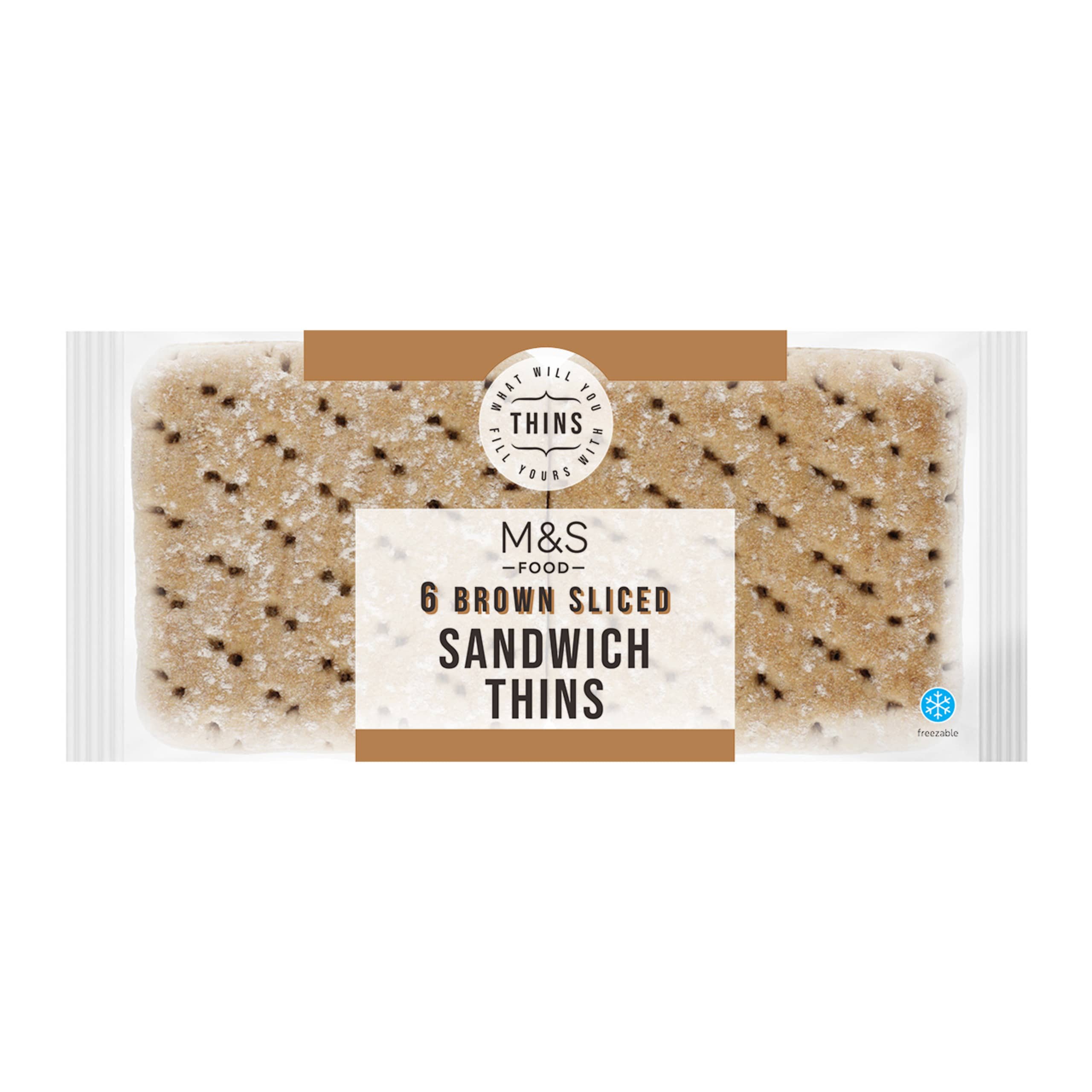 Brown Sliced Sandwich Thins 1 of 1