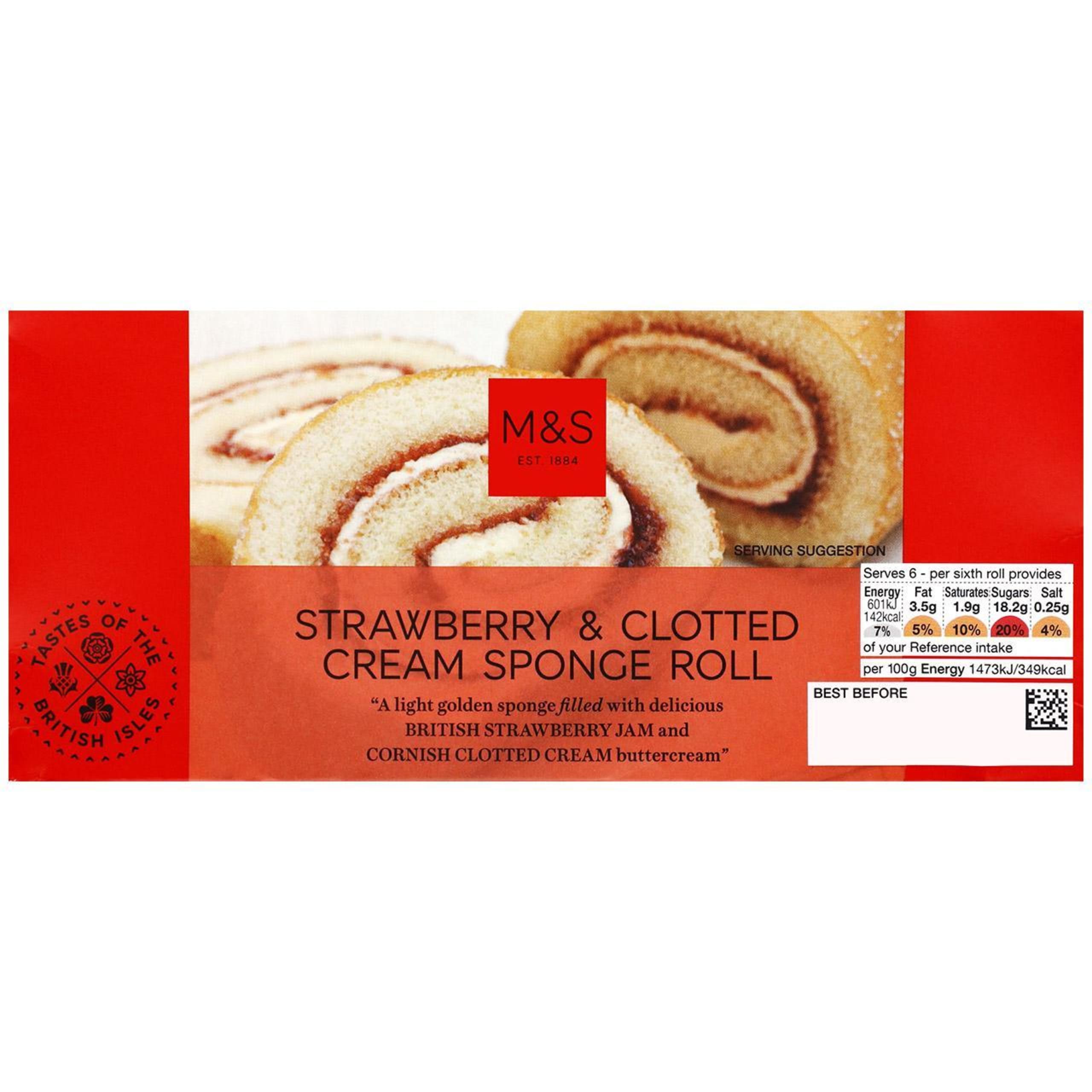 Strawberry and Clotted Cream Sponge Roll 1 of 1
