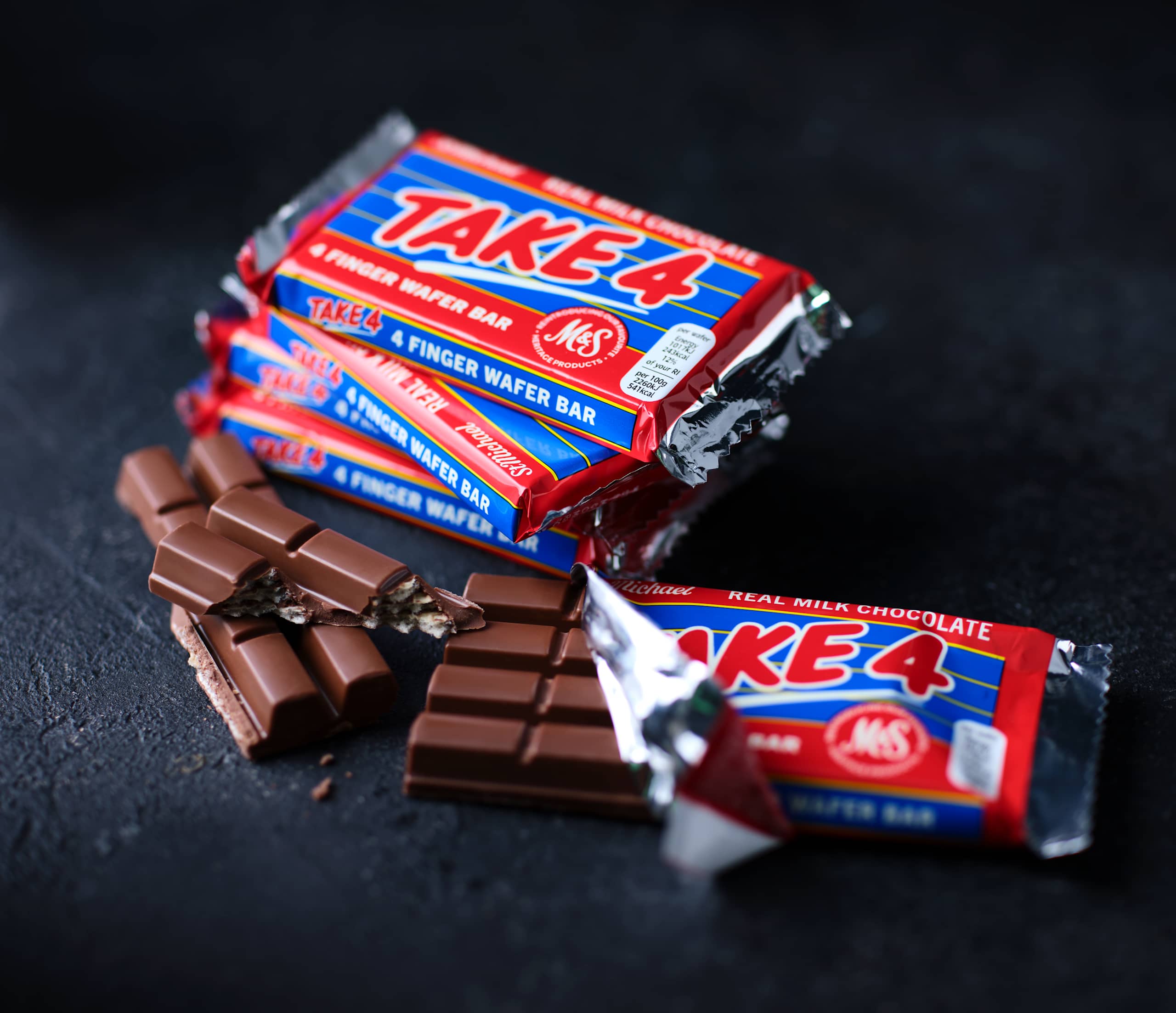 Take 4 St Michael Real Milk Chocolate 4 Finger Wafer Bar 2 of 2