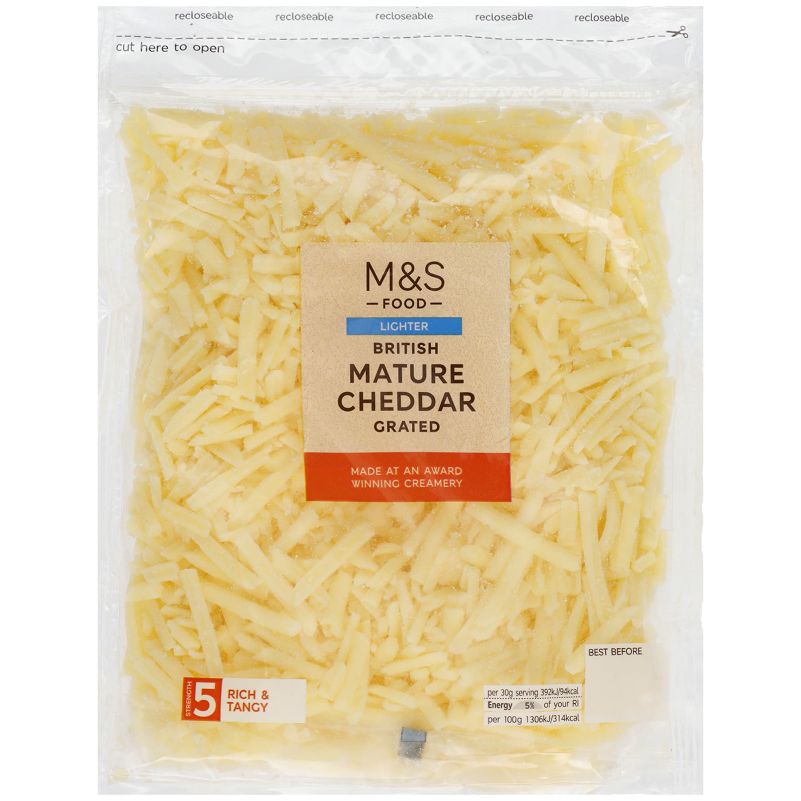 Grated Lighter Mature British Cheddar 1 of 1
