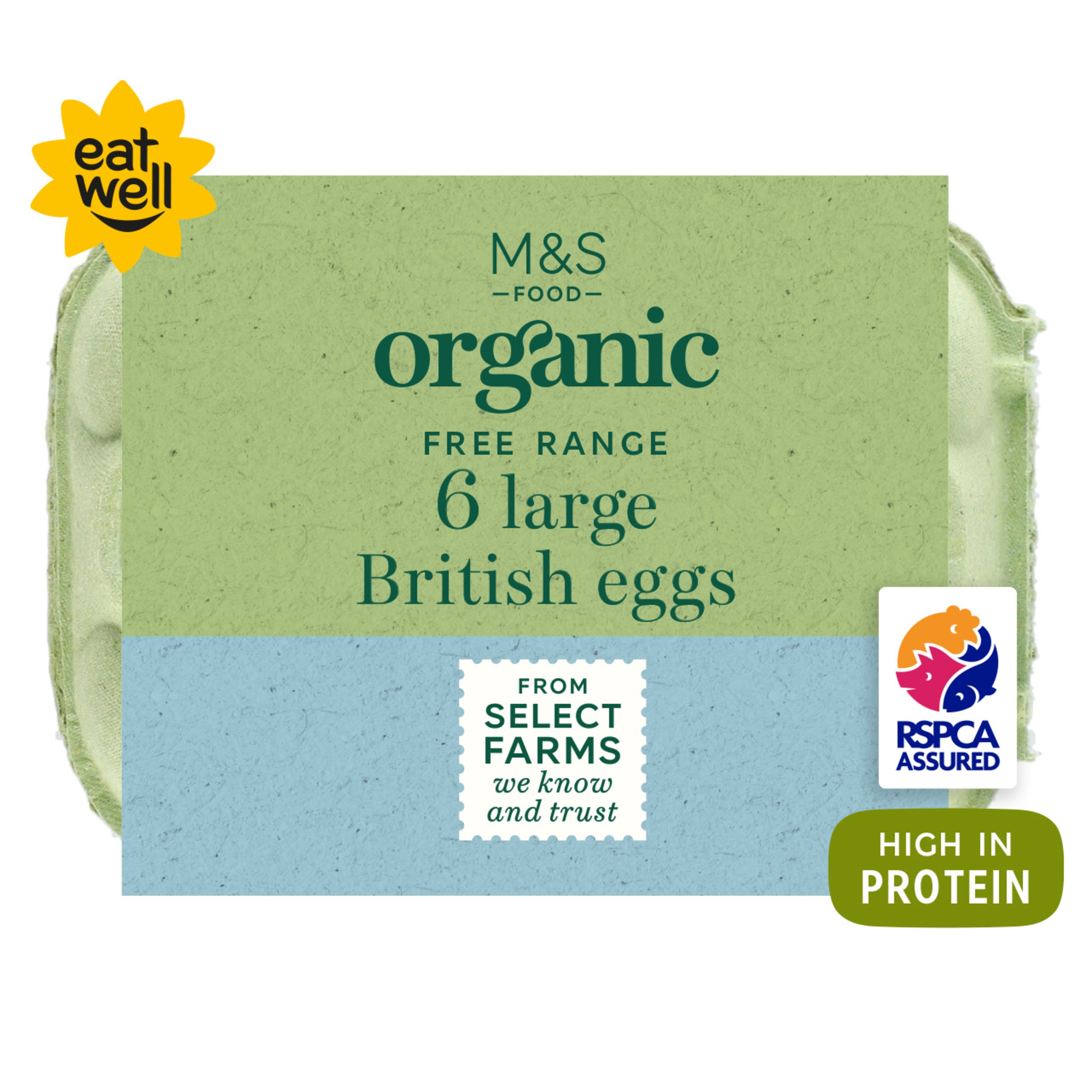 Organic British 6 Large Free Range Eggs 1 of 1