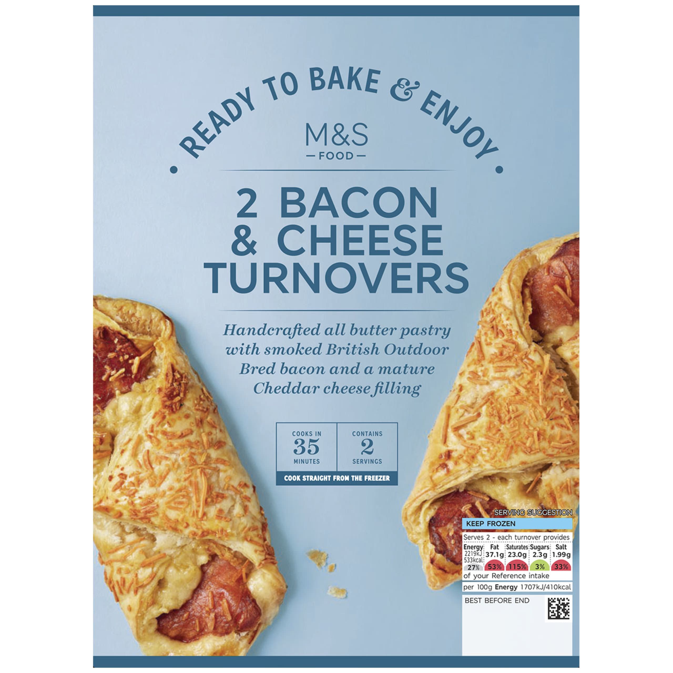 Ready to Bake Bacon & Cheese Turnovers M&S