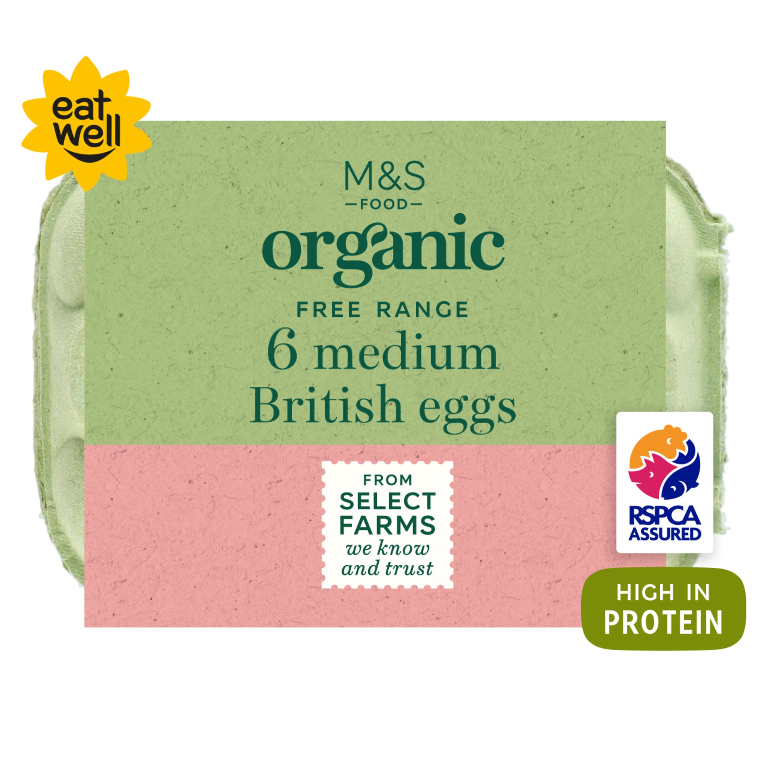 Organic British 6 Medium Free Range Eggs 1 of 1