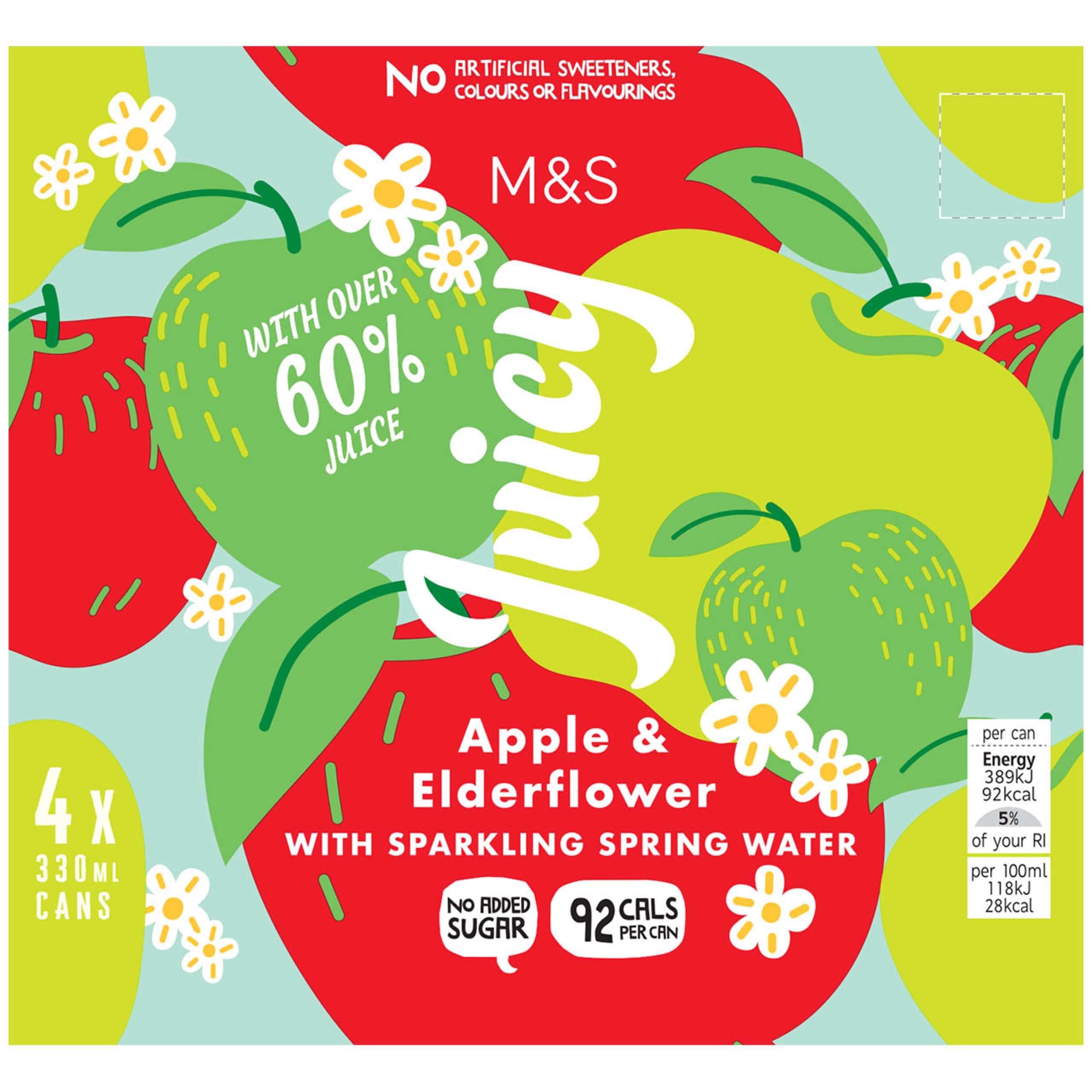 Juicy Apple and Elderflower Sparkling Water 1 of 1
