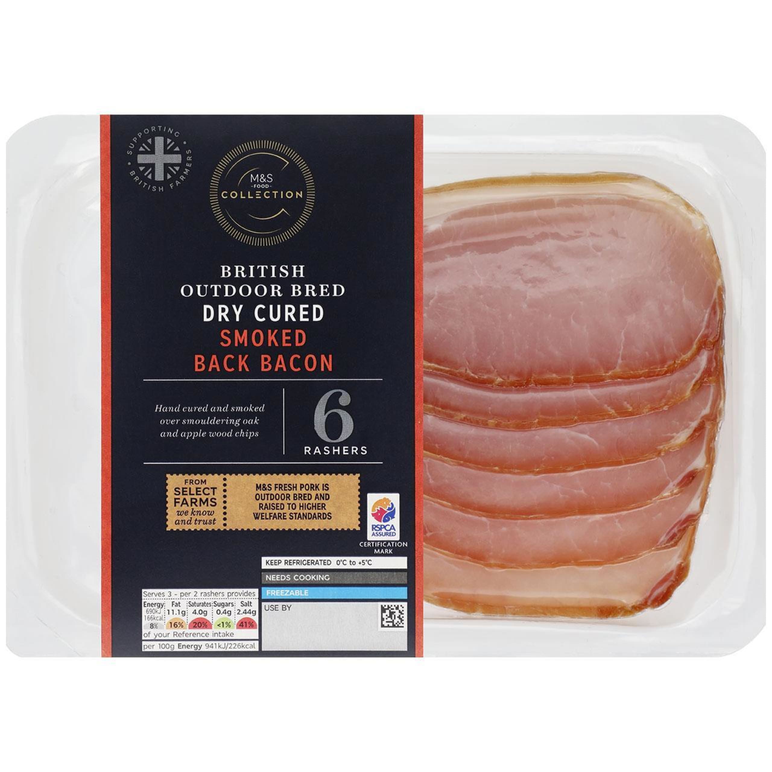 British Outdoor Bred Dry Cured Smoked Back Bacon 1 of 1