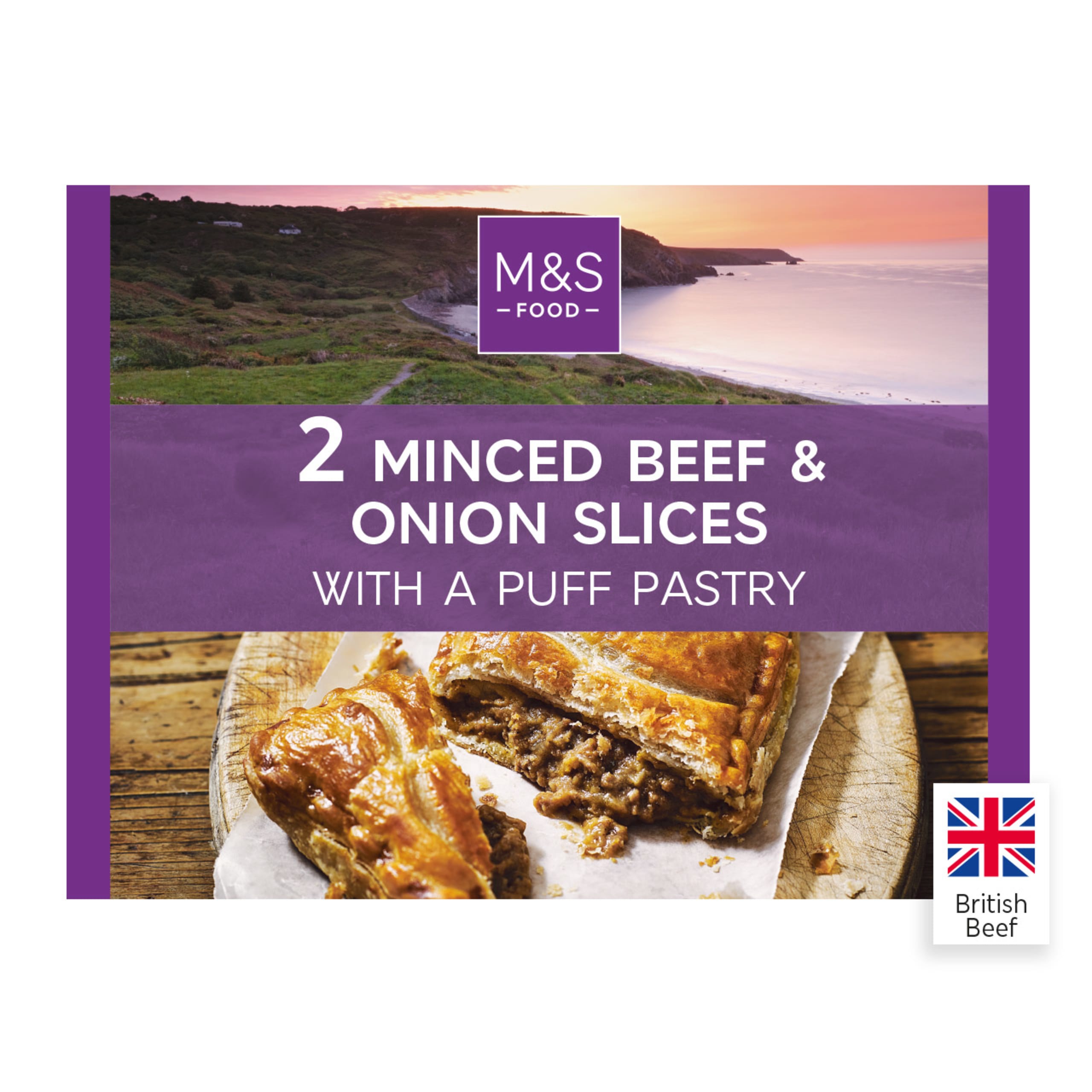 2 British Puff Pastry Minced Beef and Onion Slices 1 of 1