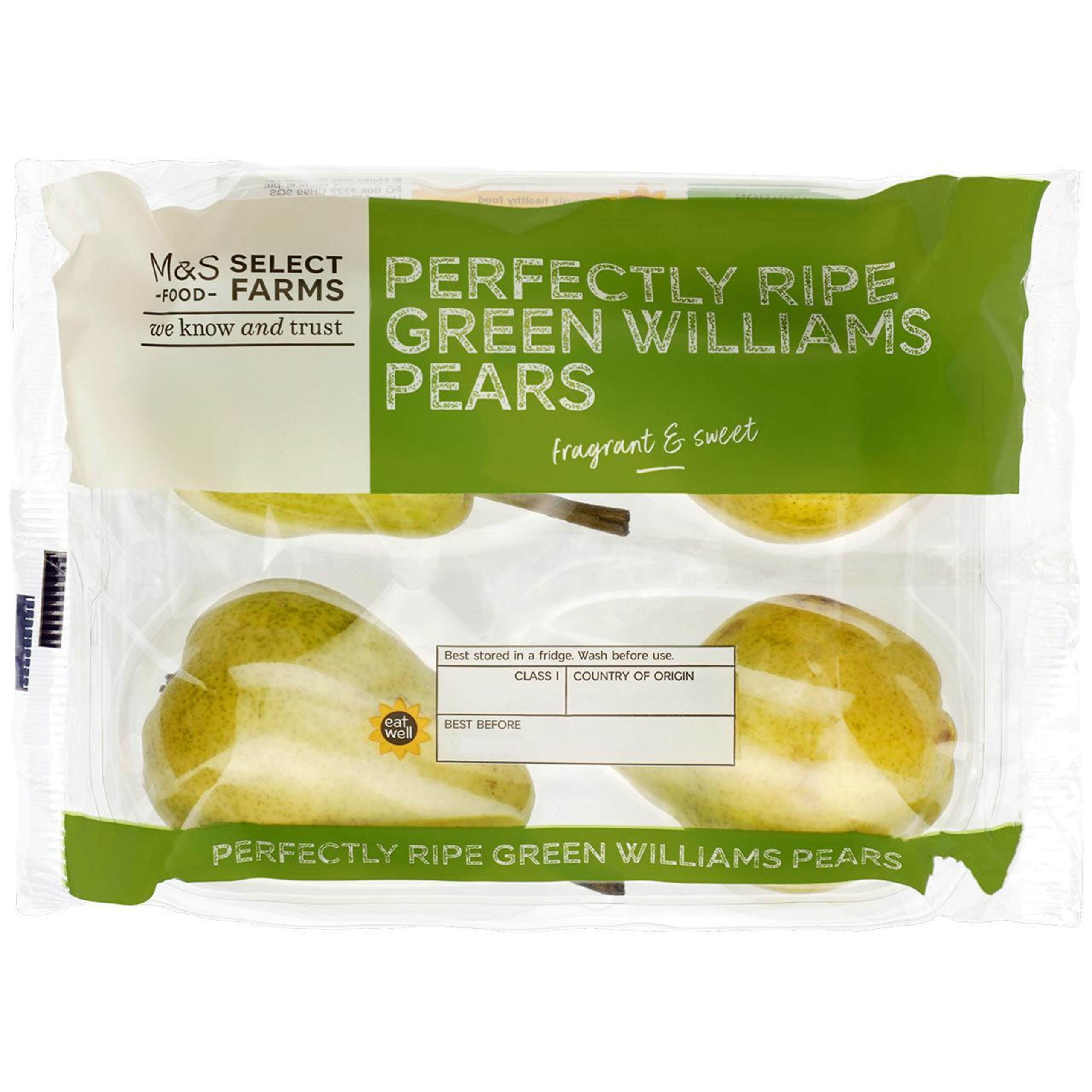 Perfectly Ripe Green Williams Pears 1 of 2