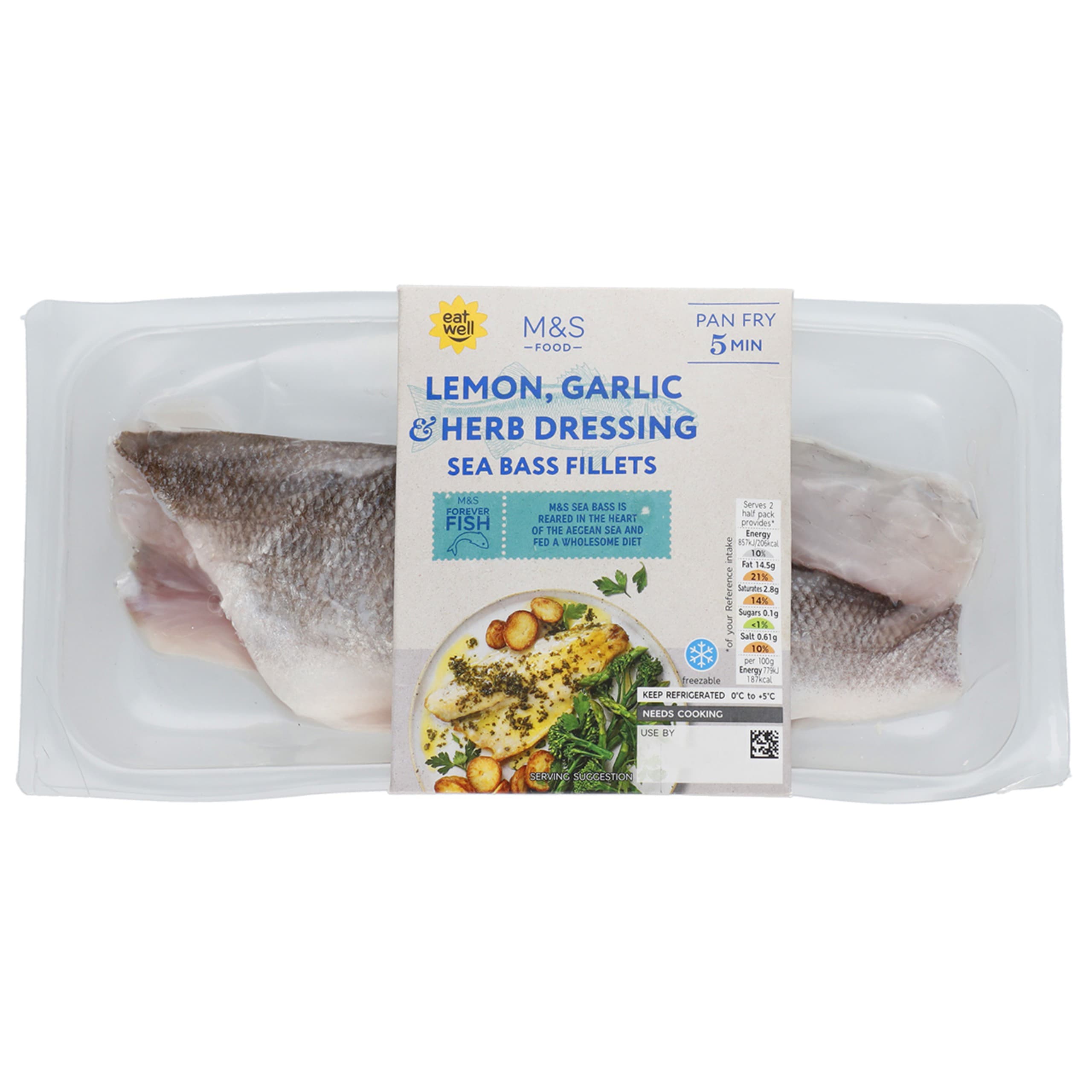 Lemon, Garlic and Herb Dressing Sea Bass Fillets 1 of 1