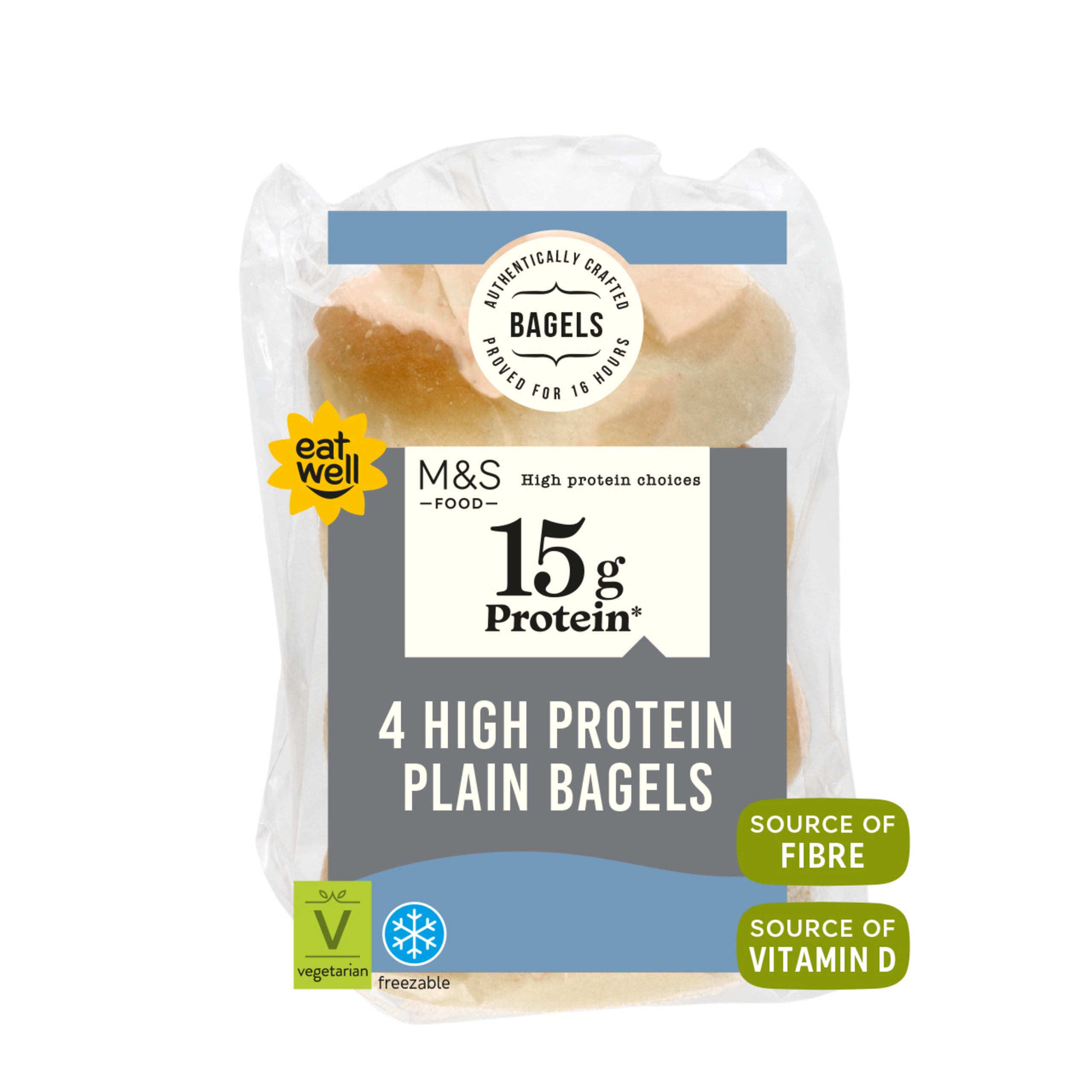 4 High Protein Plain Bagels 1 of 1