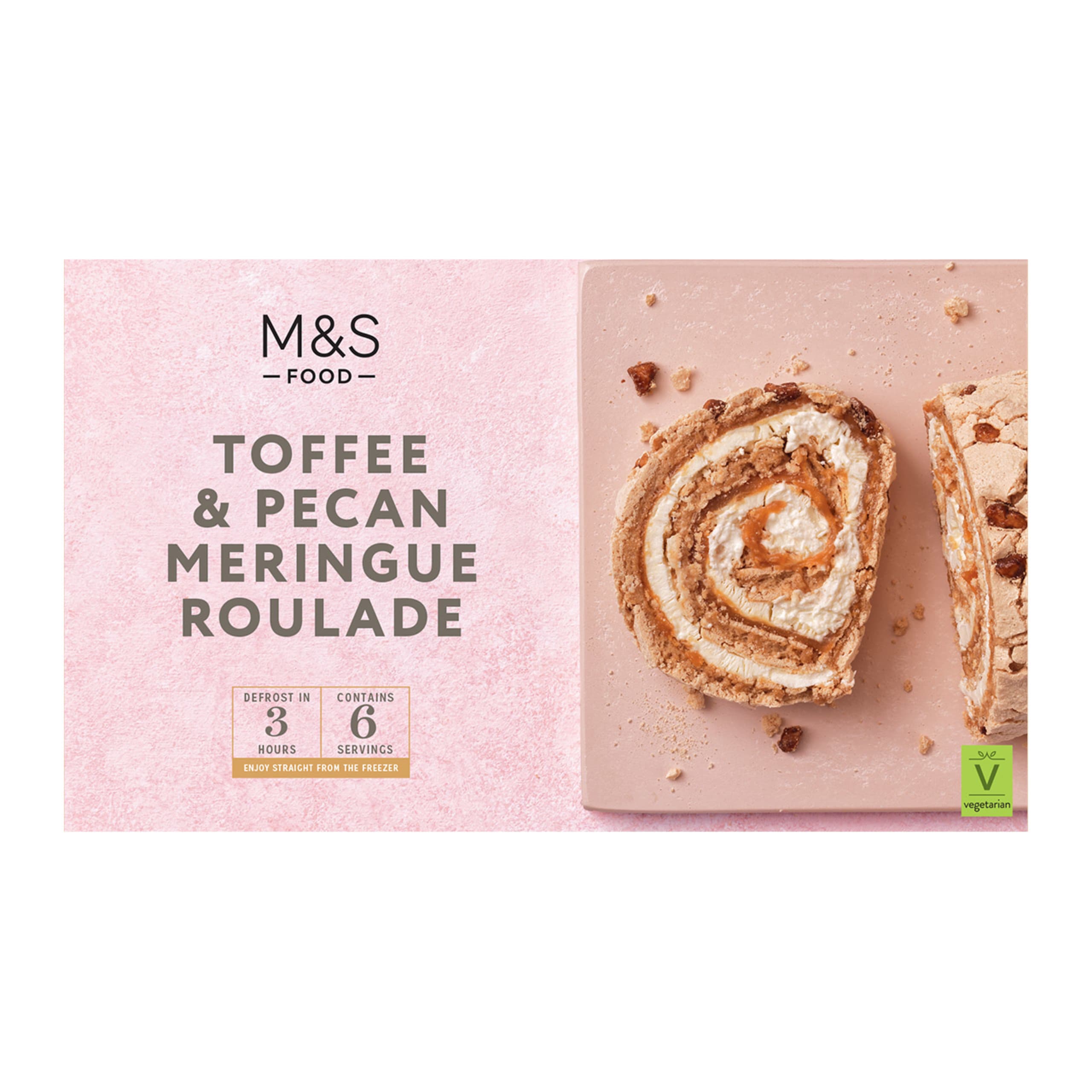 Toffee and Pecan Meringue Roulade | M&S