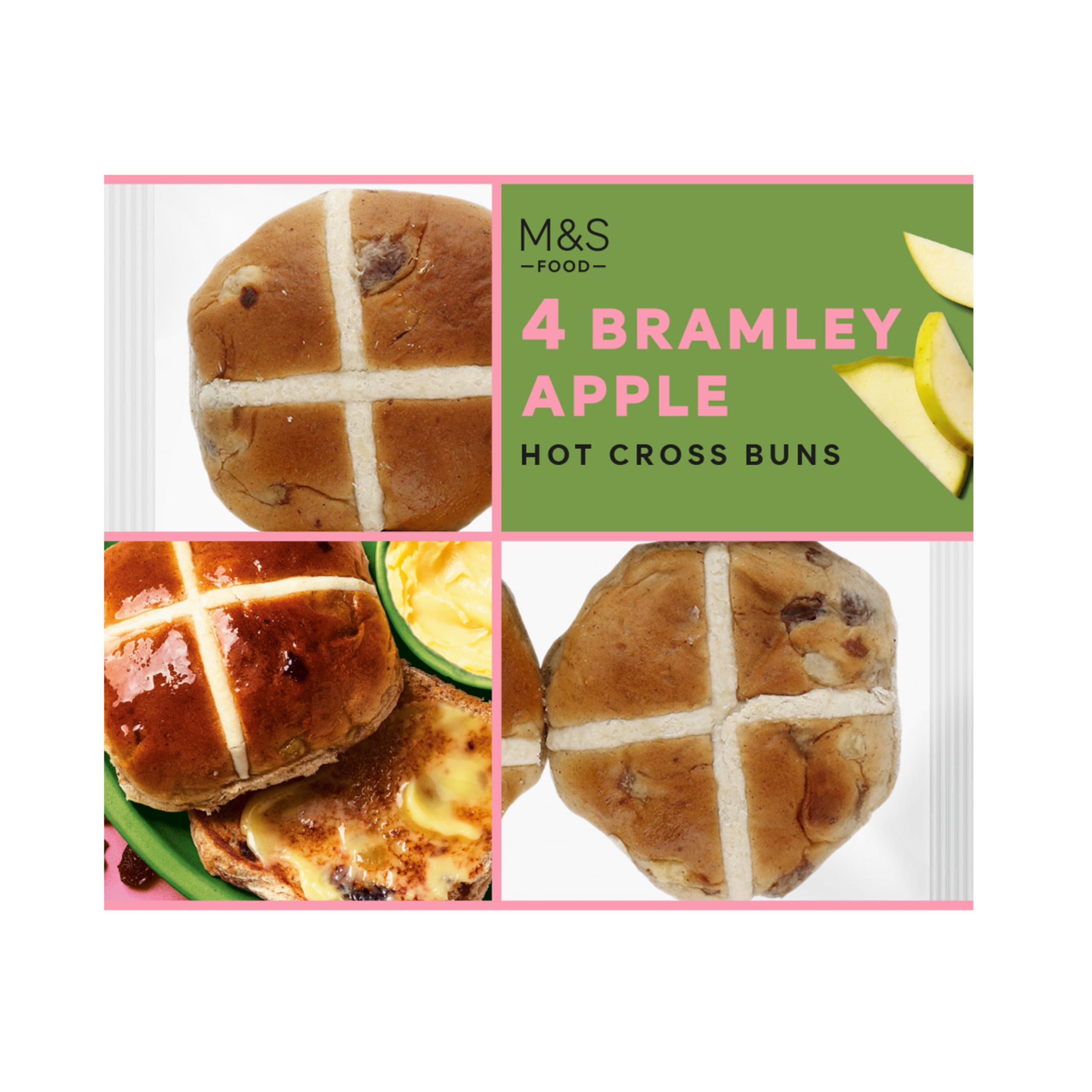4 Bramley Apple Hot Cross Buns 1 of 1