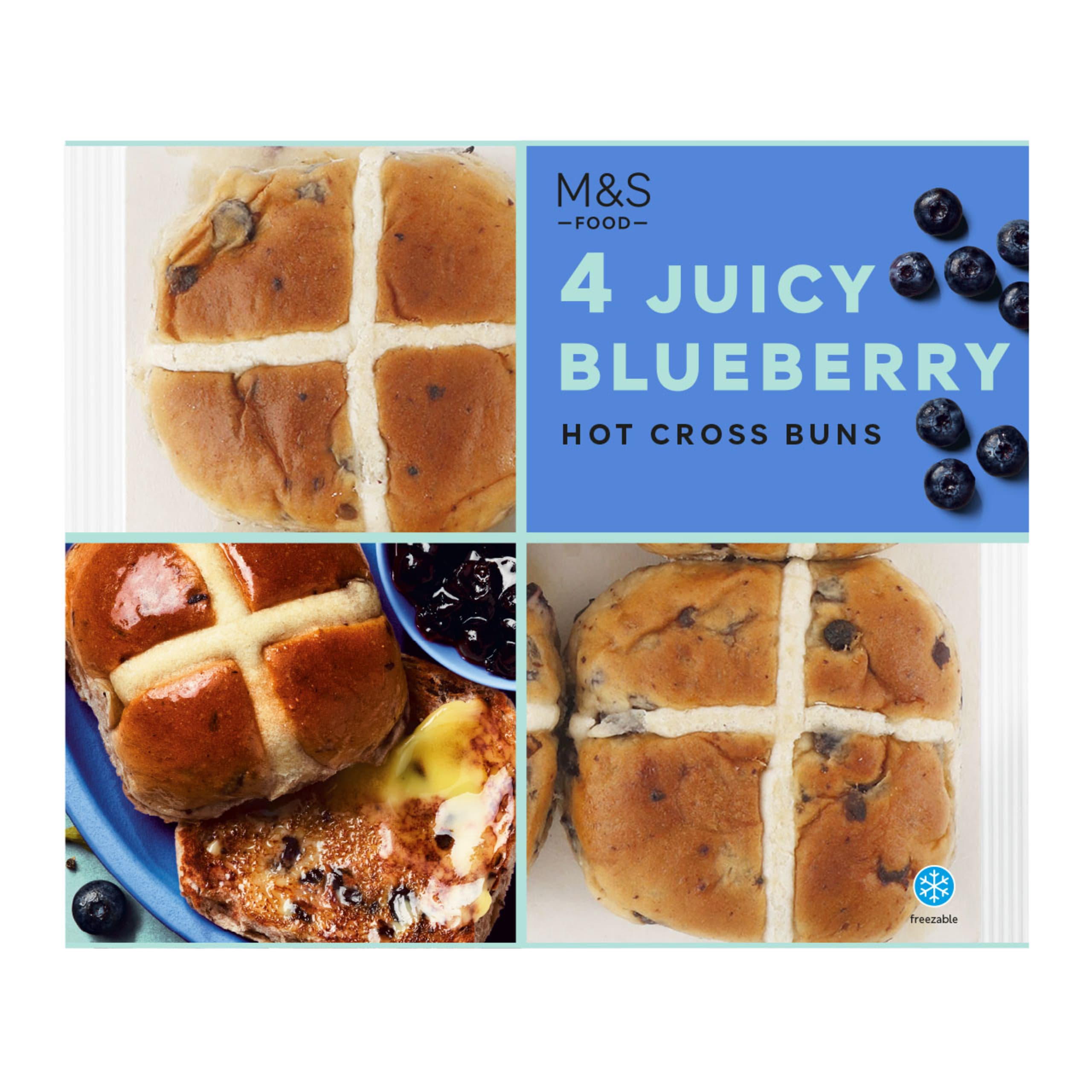 Juicy Blueberry Hot Cross Buns 1 of 2