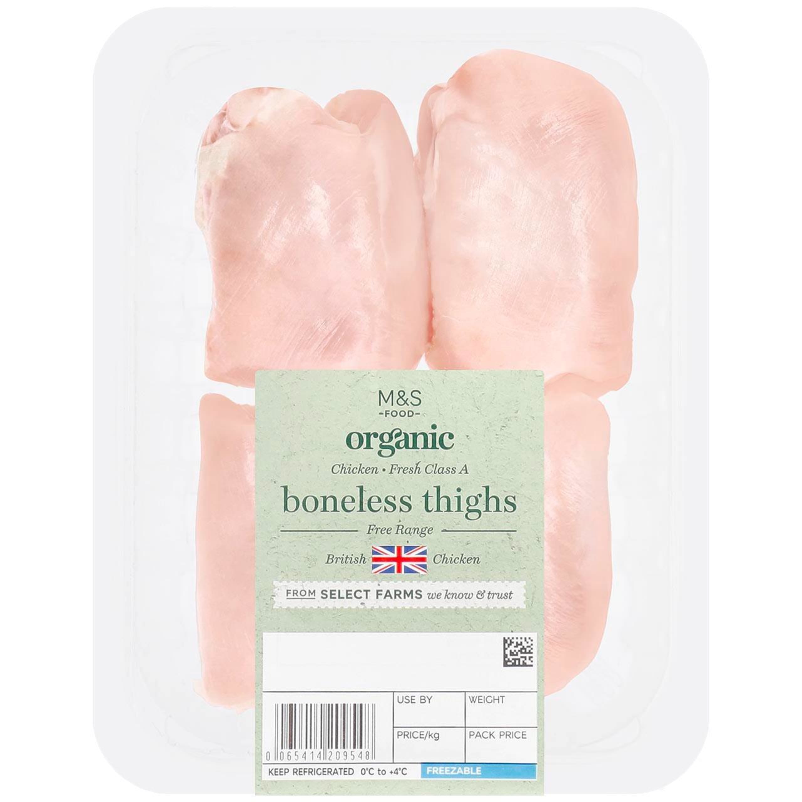 Organic Chicken Fresh Class A Boneless Thighs 1 of 1