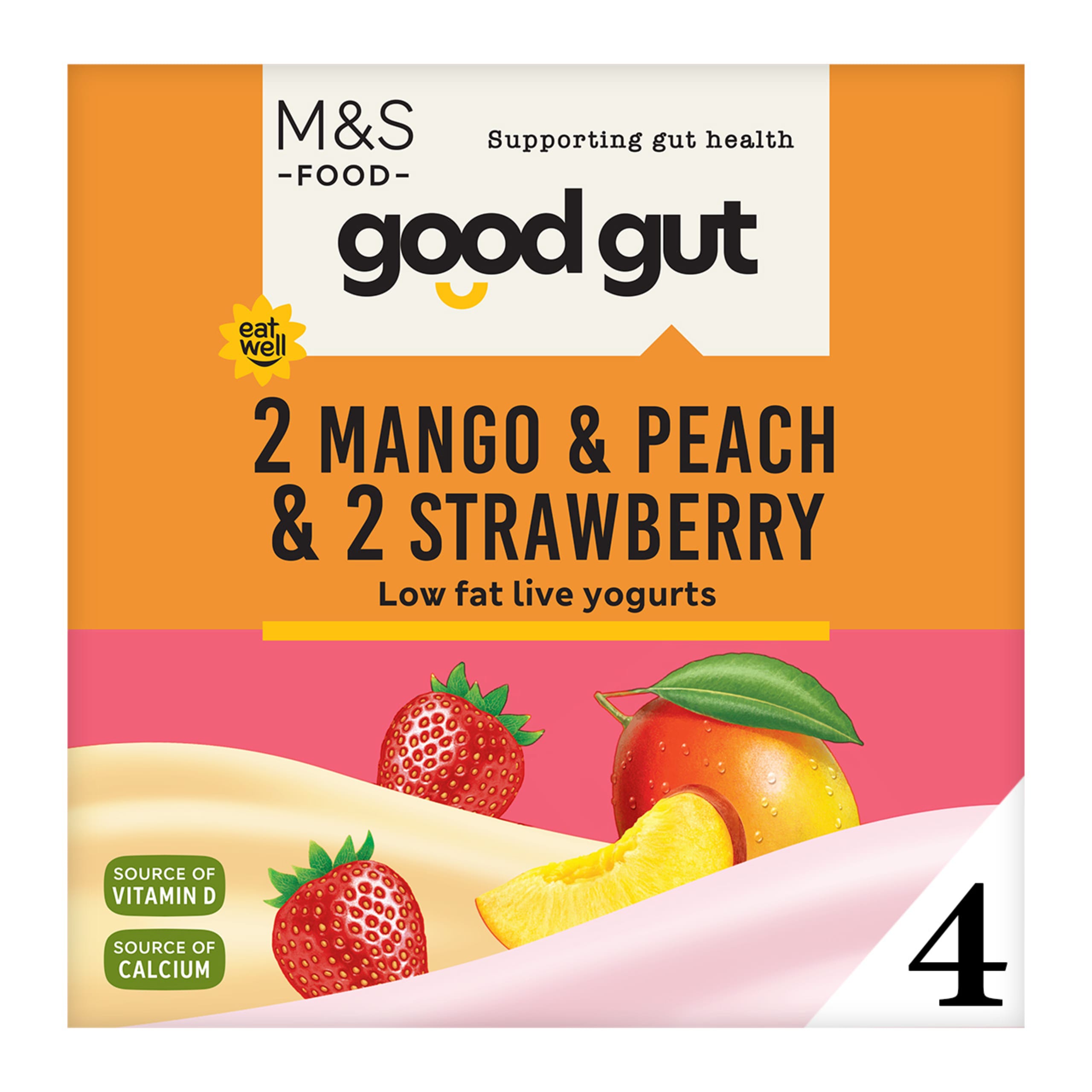 2 Mango & Peach & 2 Strawberry Yogurt 1 of 1