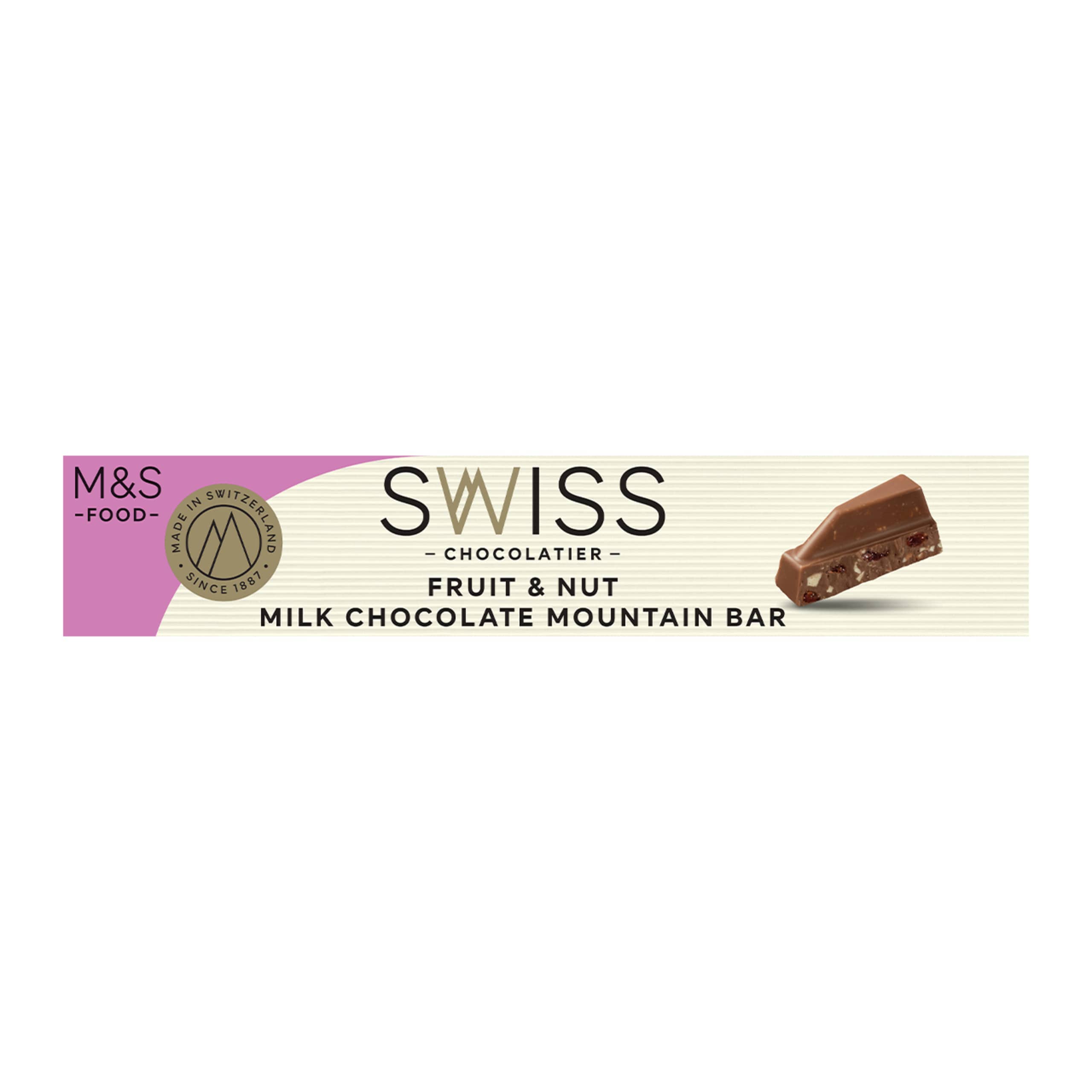 Swiss Fruit & Nut Milk Chocolate Mountain Bar 1 of 1